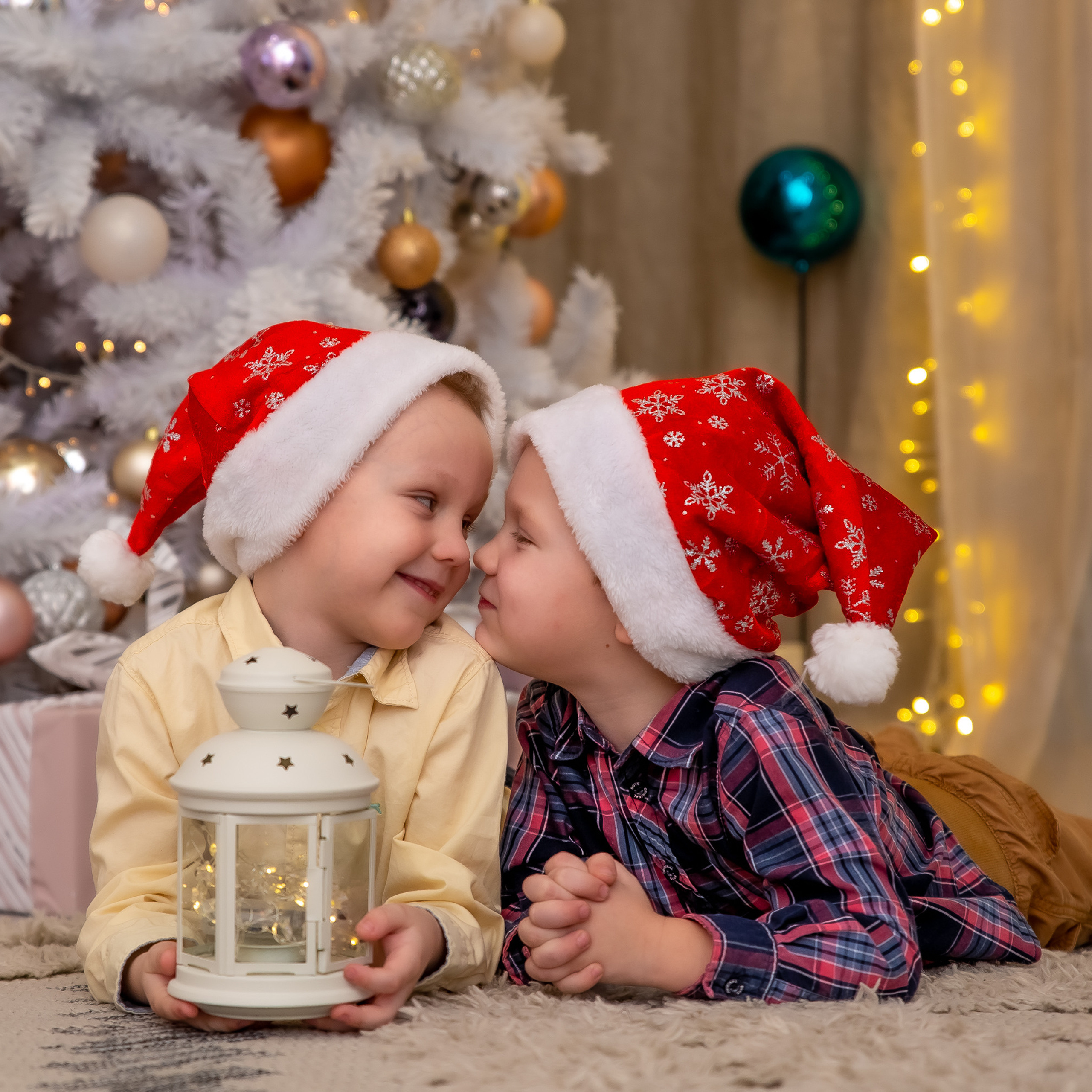 Новогодняя семейная съемка в фотостудии Веретено