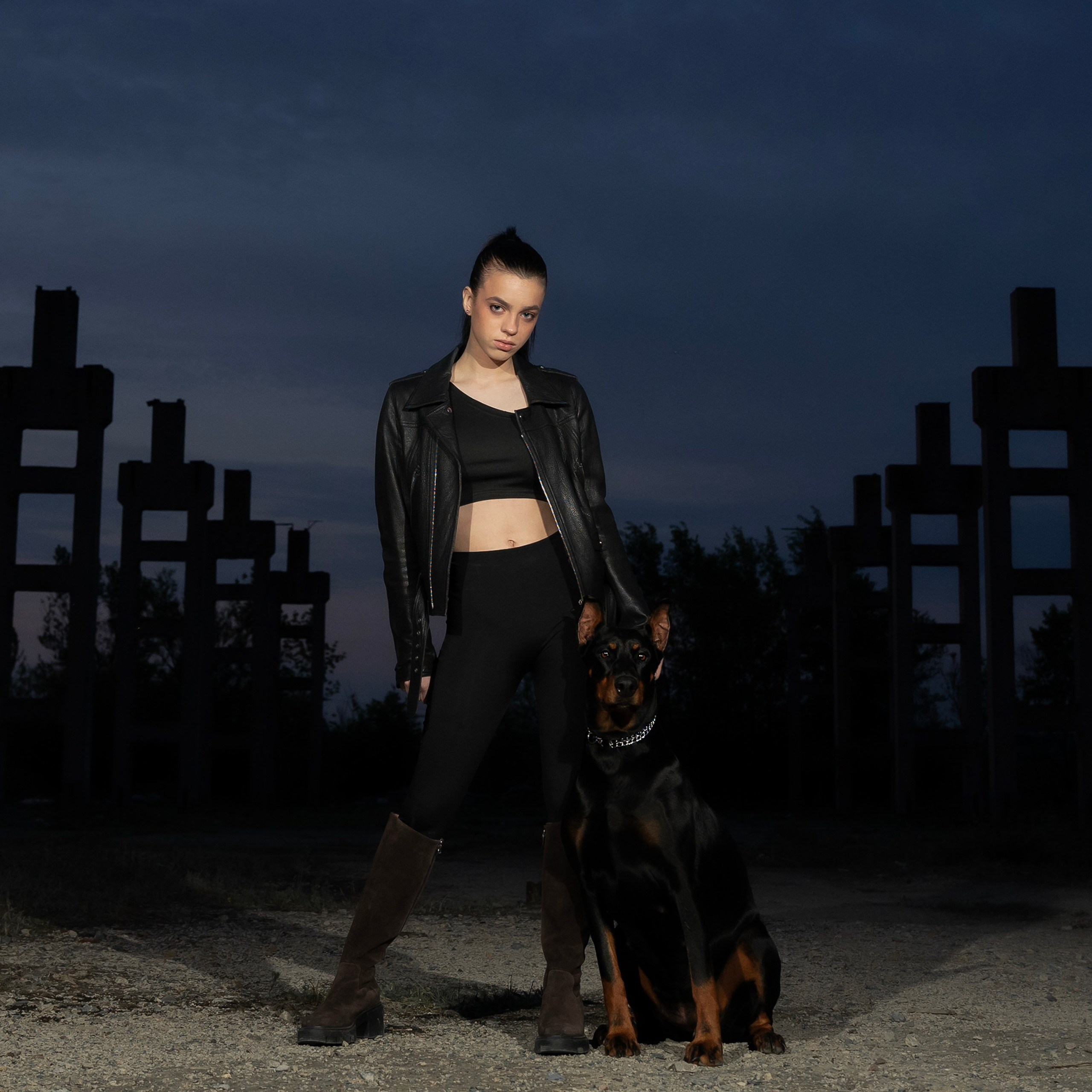 Съемка с доберманом