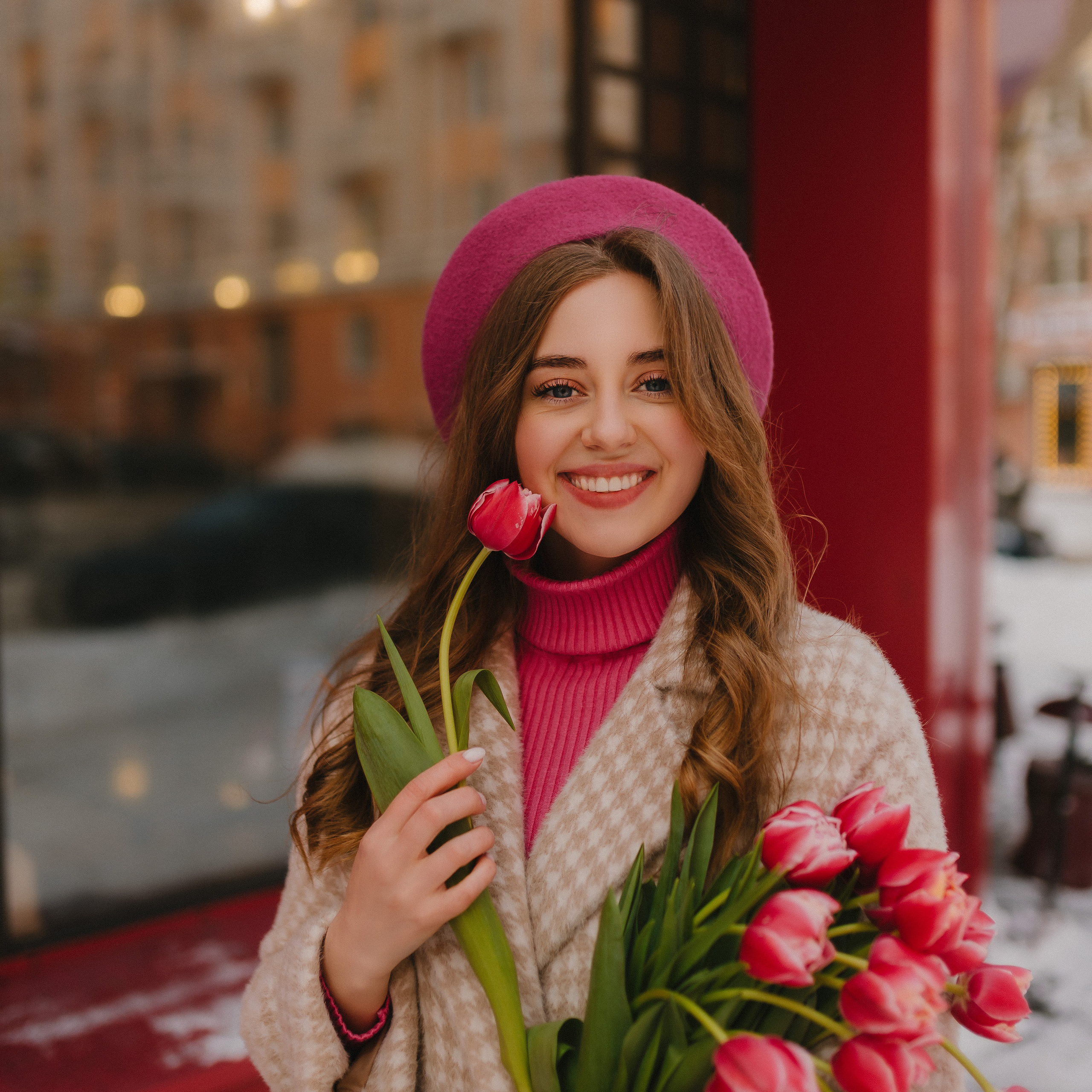 Фотосессия с тюльпанами