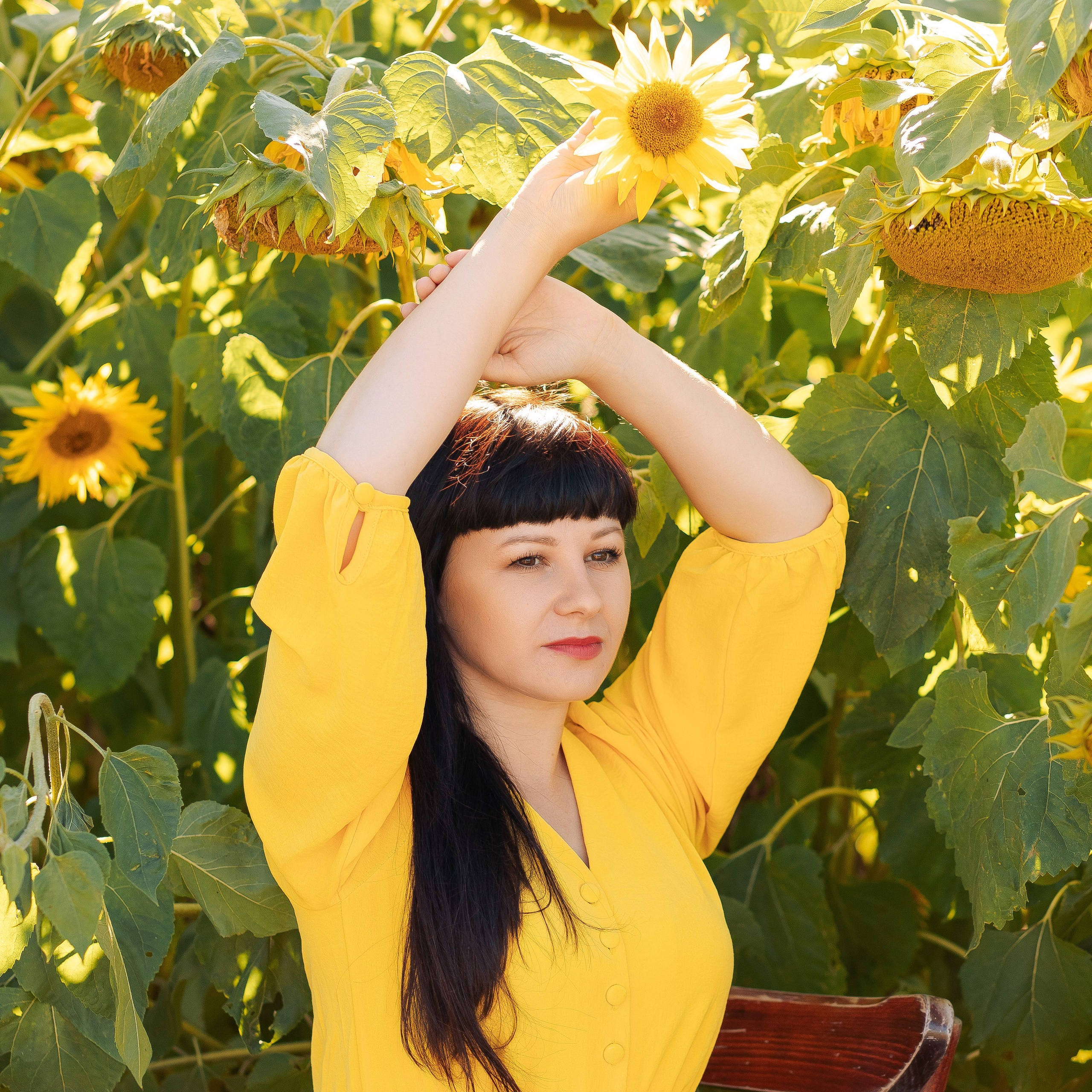 Фотосессия с подсолнухами
