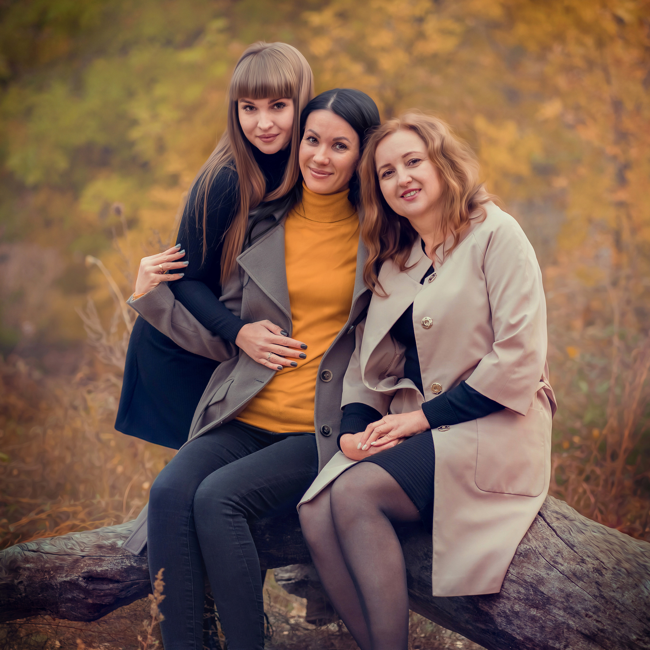 Мама с дочками