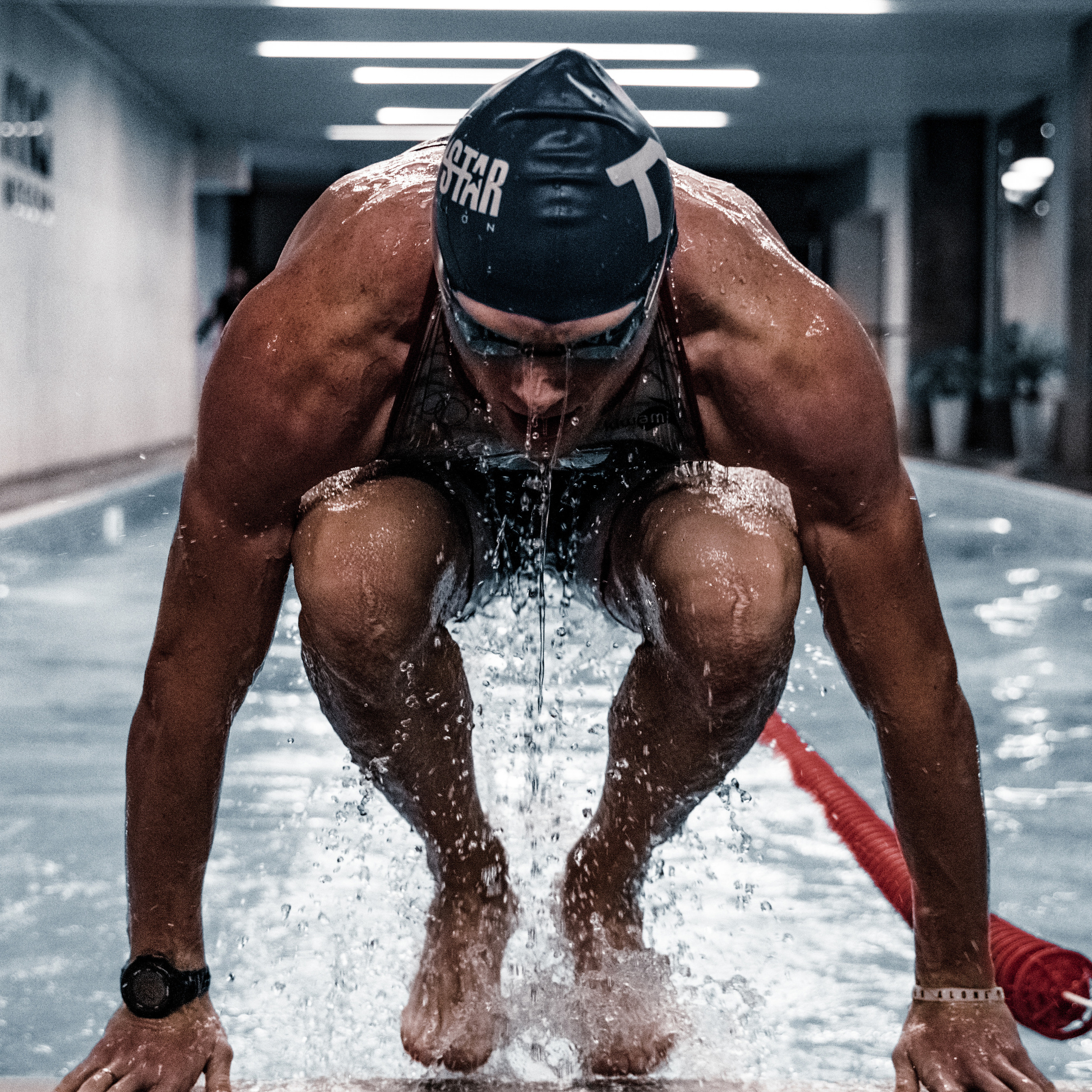 пловец в бассейне 