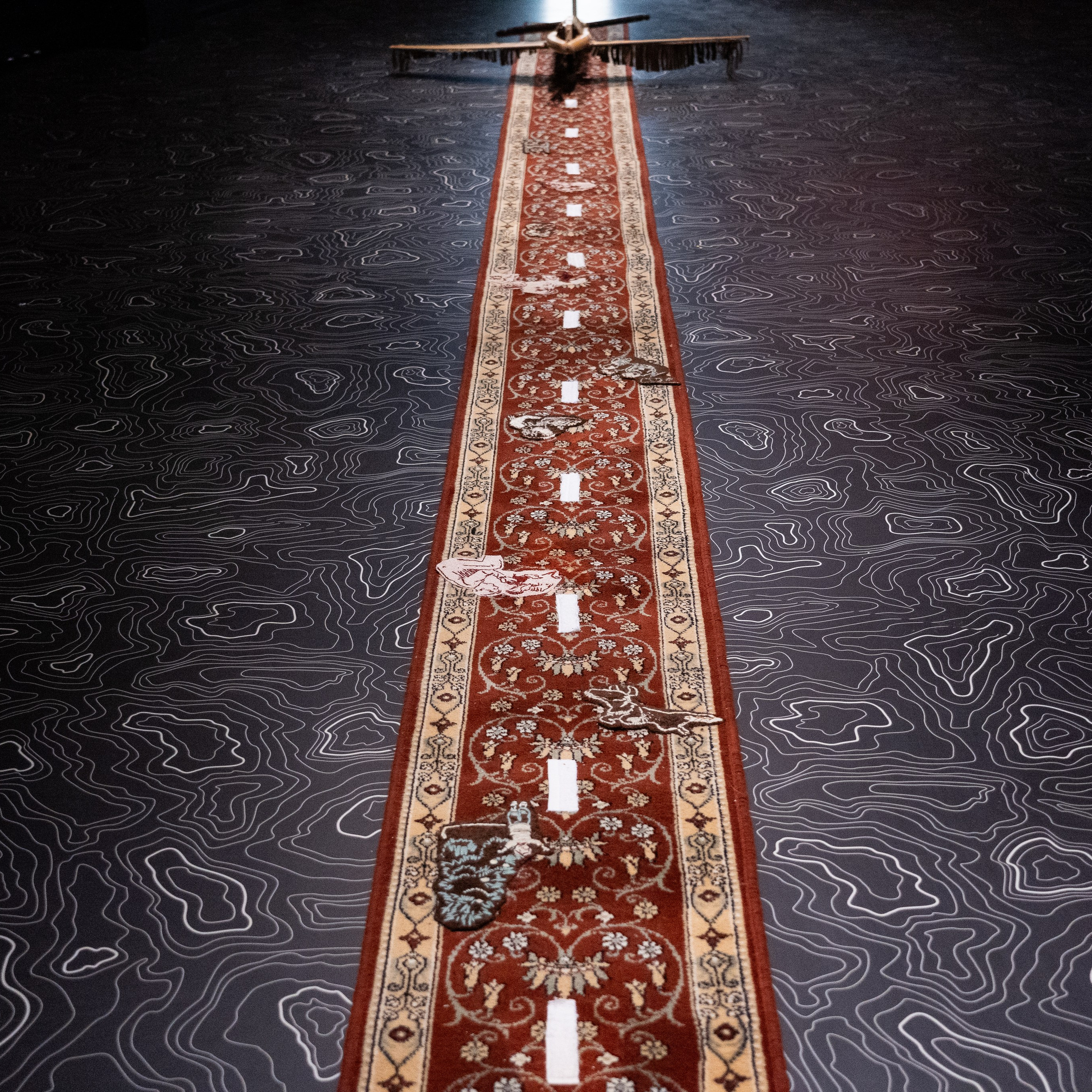 инсталляция «Под крылом» художницы Софьи Григорьевой, арт- объект самолёт, скульптура, ковёр, искусство, из старой мебели