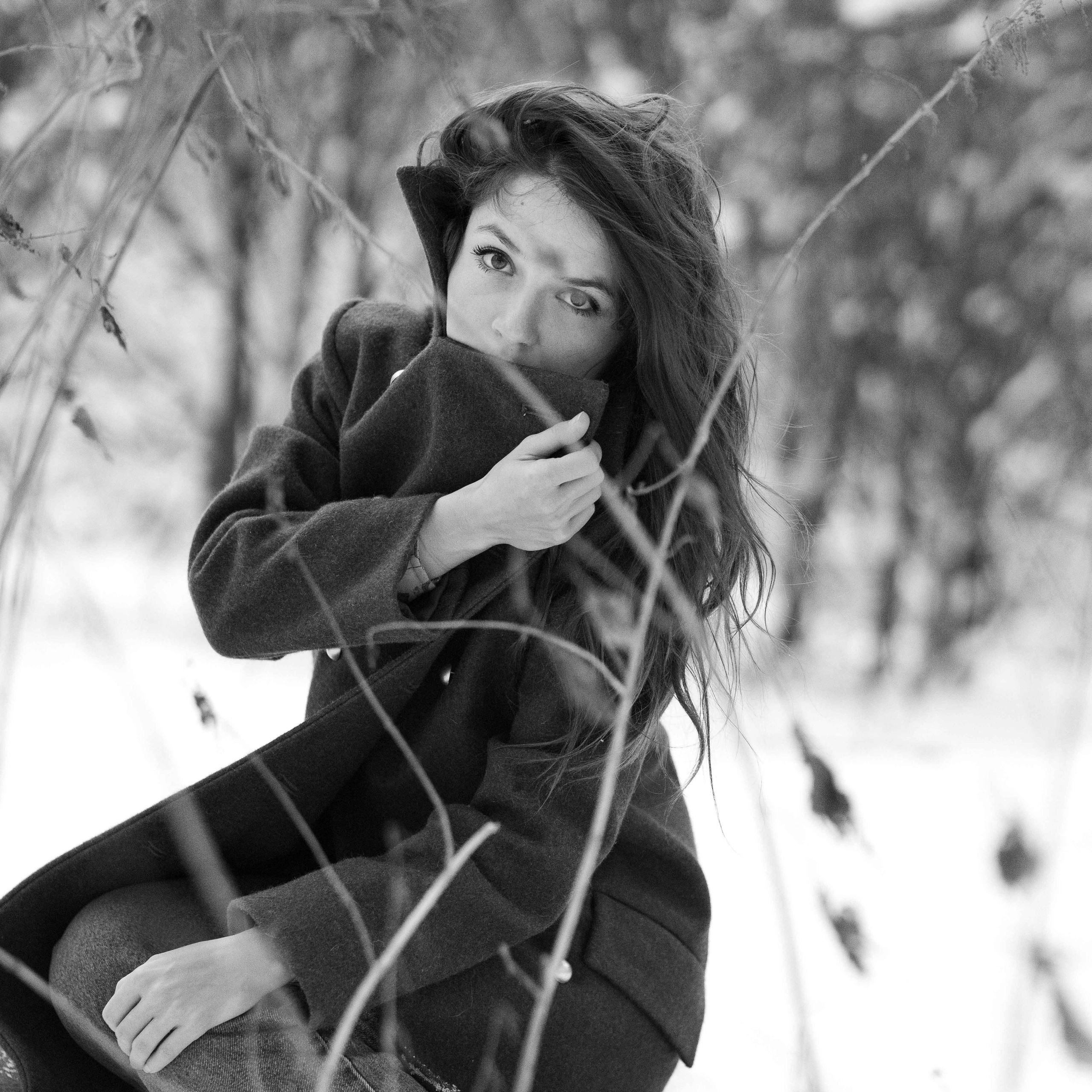 Маша. Зимняя фотосессия в парке.