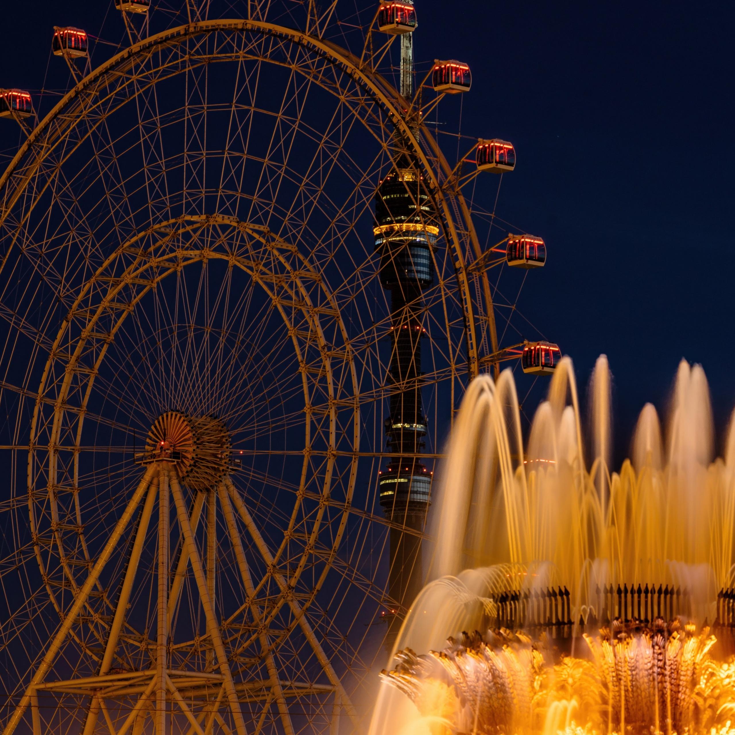 Архитектурная фотография. Колесо обозрения Солнце Москвы, ВДНХ