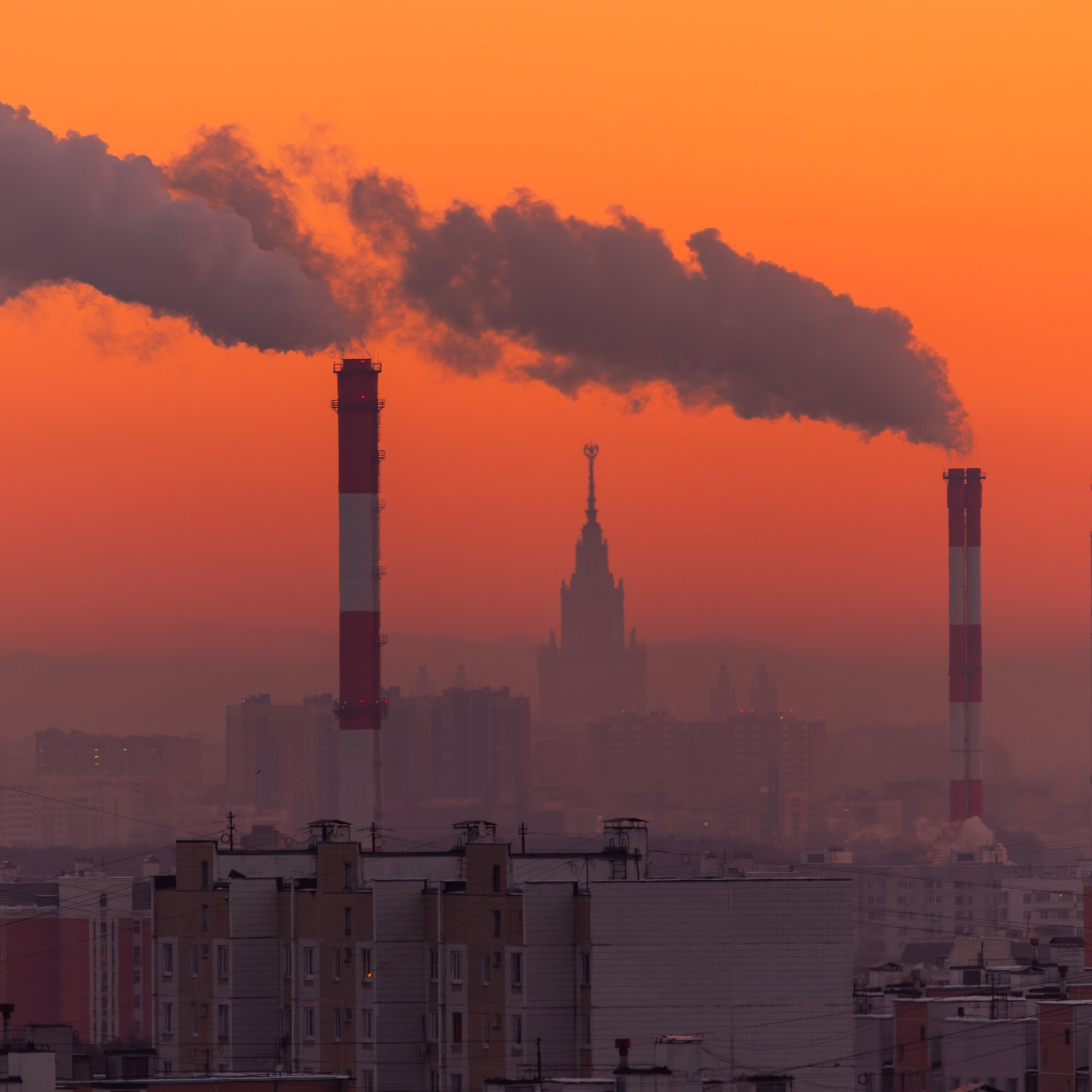 Рассвет над Москвой, урбанистическая фотография