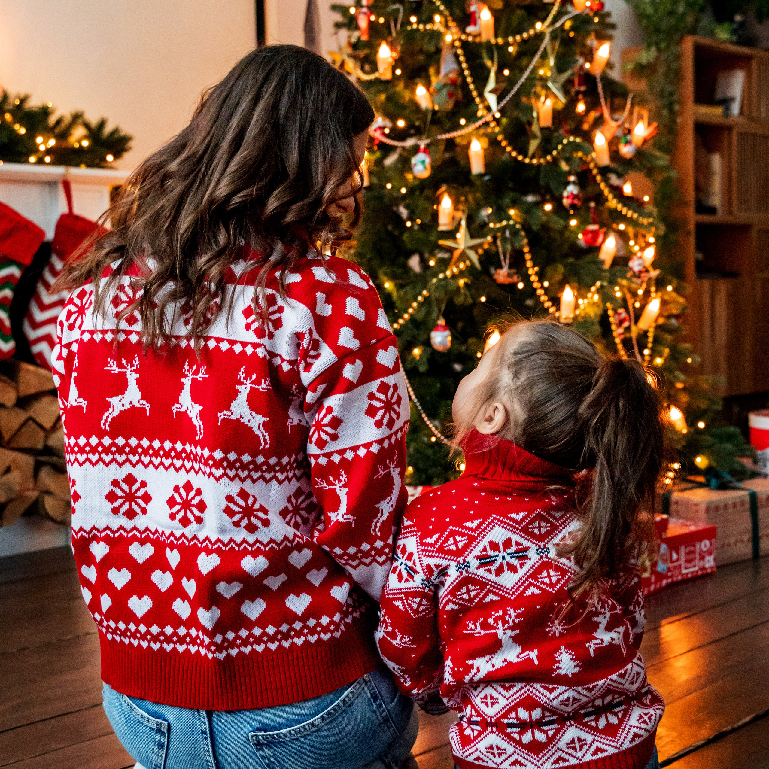 Новогодняя съёмка для мамы и дочки