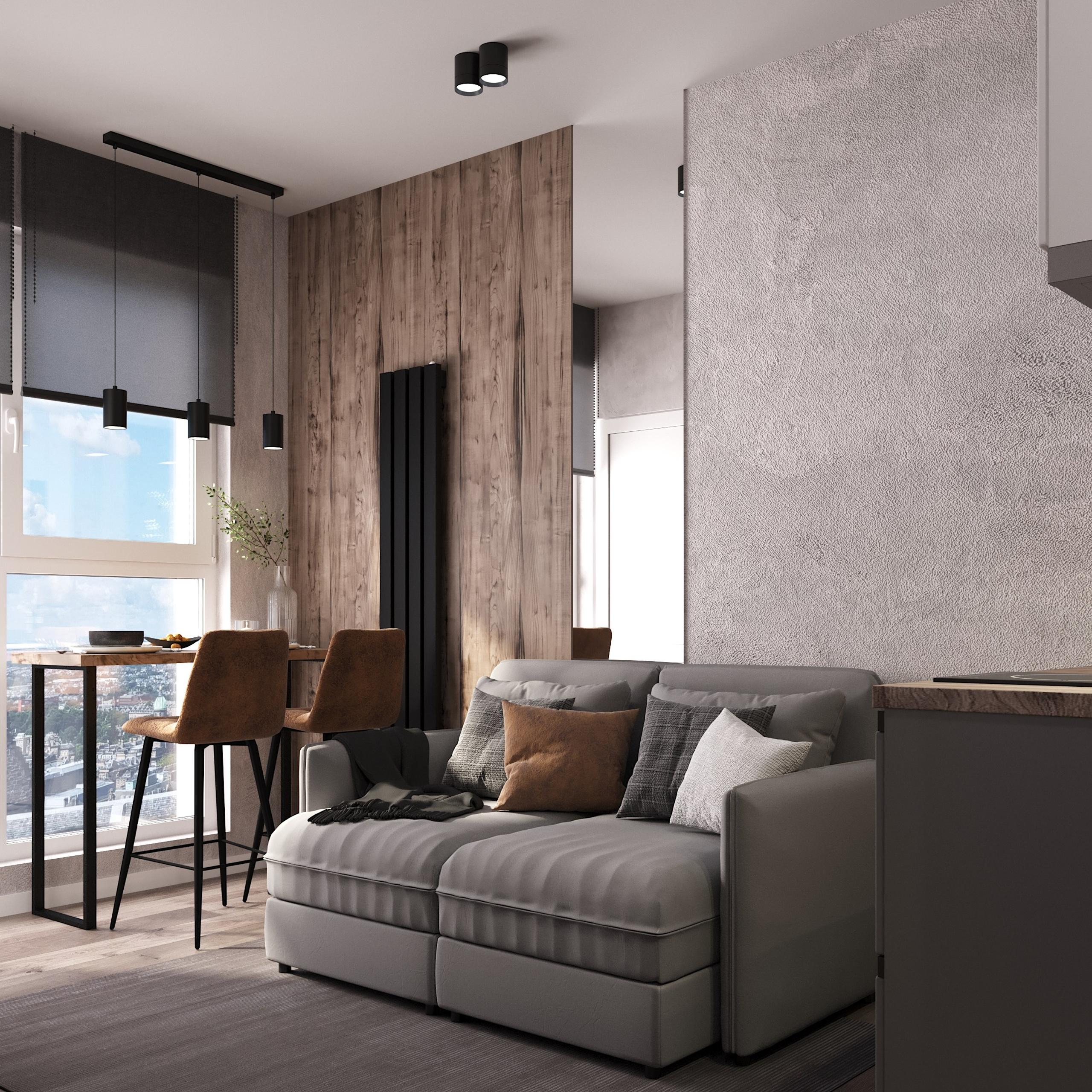 Интерьер студии 18 м². Дизайн Интерьера | Санкт-Петербург | Ростов-на-Дону | MARINA MART