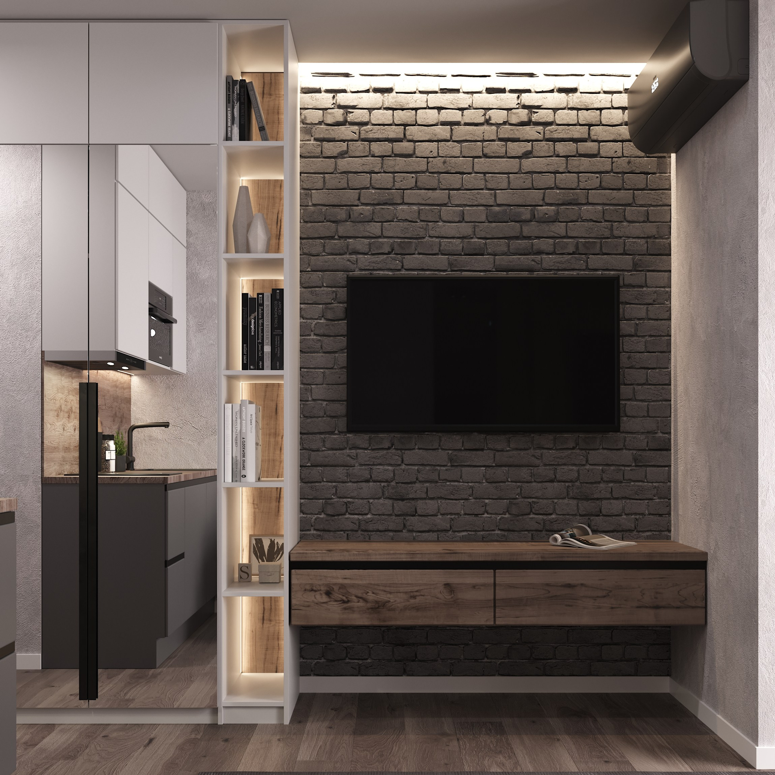 Интерьер студии 18 м². Дизайн Интерьера | Санкт-Петербург | Ростов-на-Дону | MARINA MART