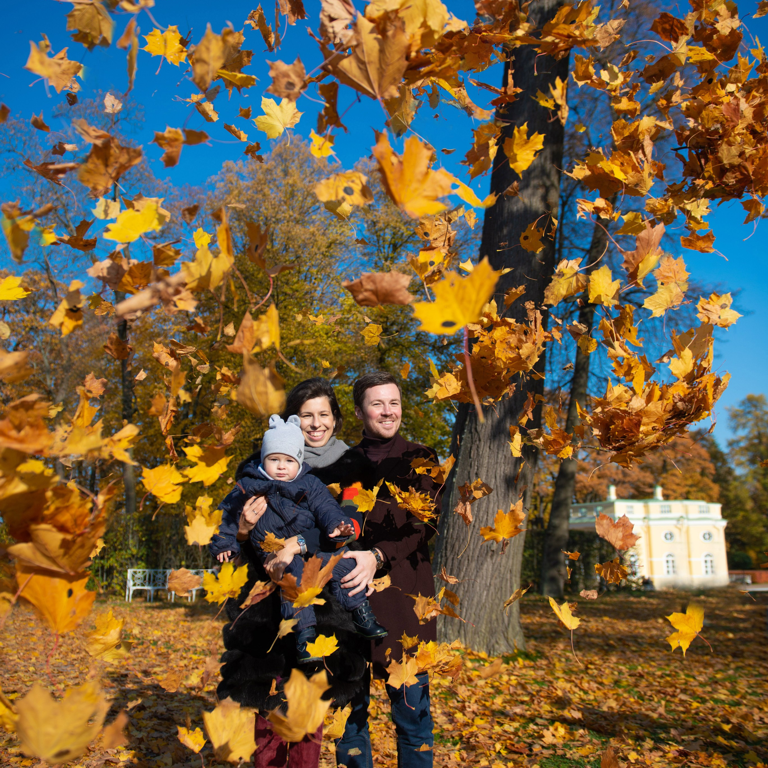 Егор, Валерия и Андрей осенняя прогулка