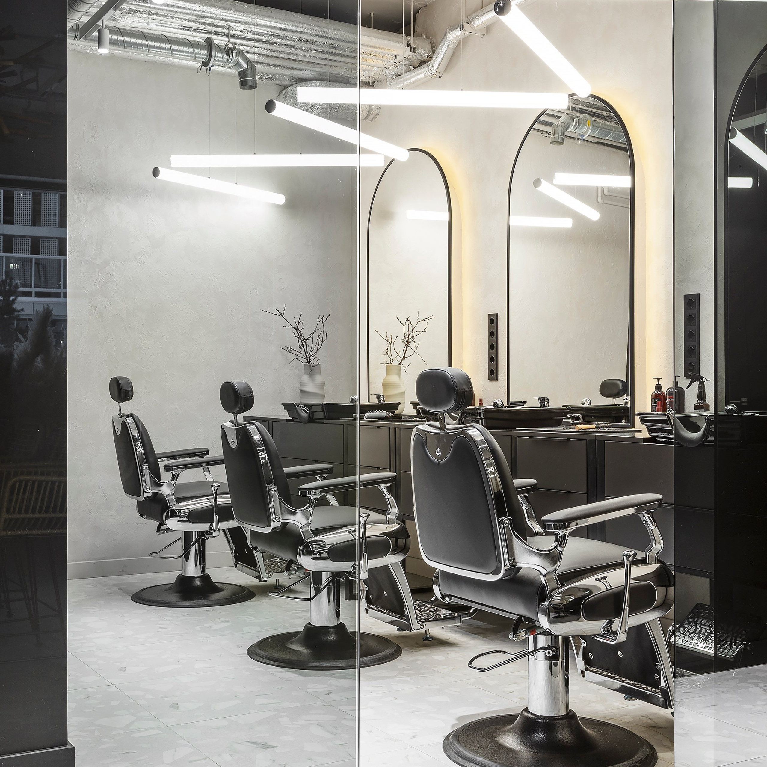 Кофейня и барбершоп «Goose». Интерьерный фотограф Георгий Трушкин Казань Москва Россия