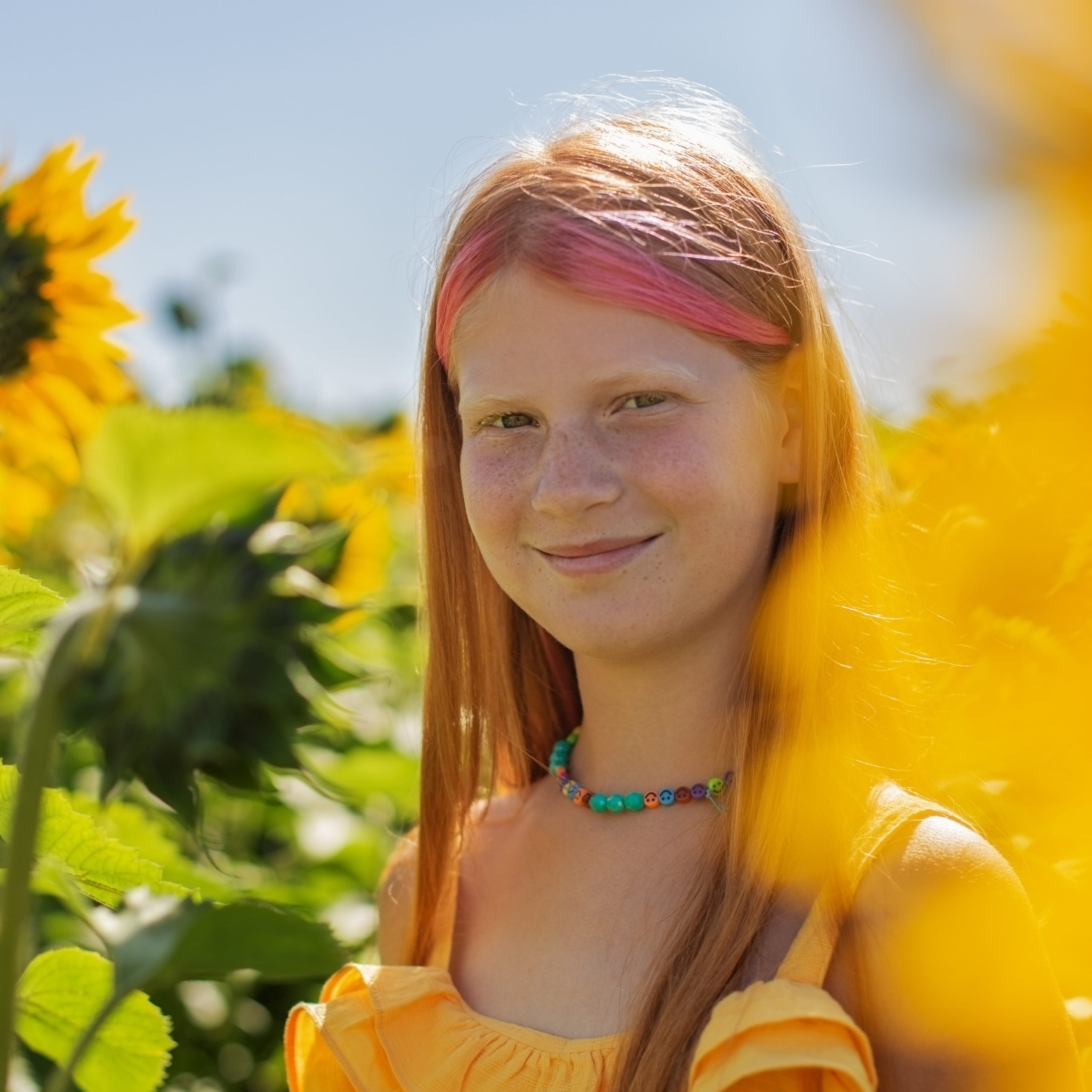 Ксюша, Катя и Полина. Съёмка в подсолнухах.