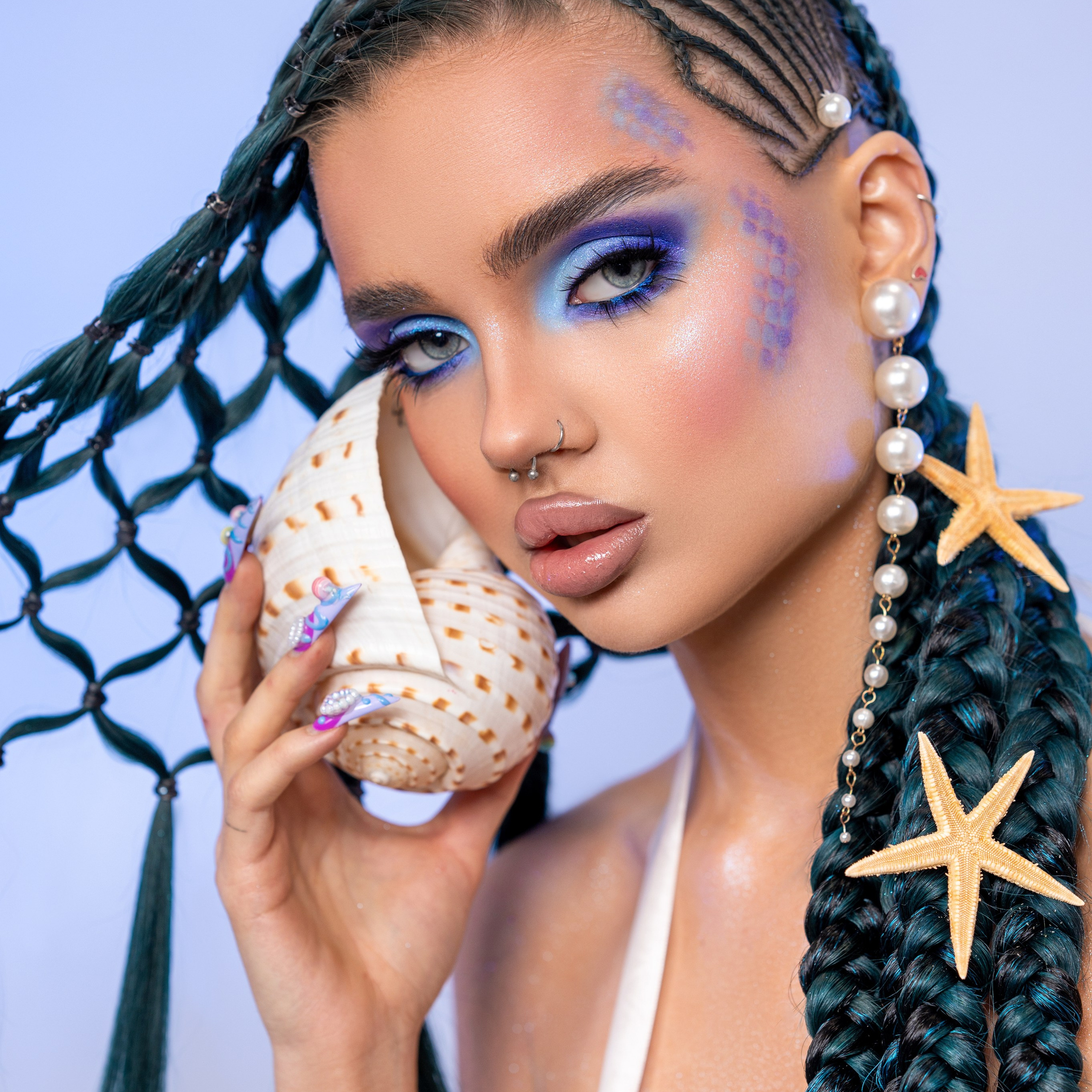 Бьюти портрет, тематика «Русалка» для конкурсной работы