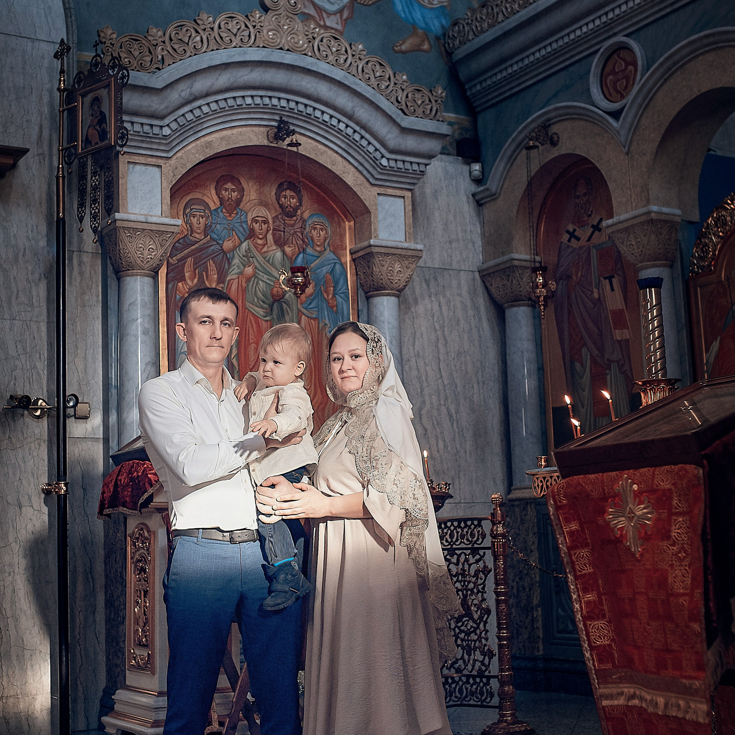 Крещение Андрюши в храме Веры, Надежды, Любви и матери их Софии