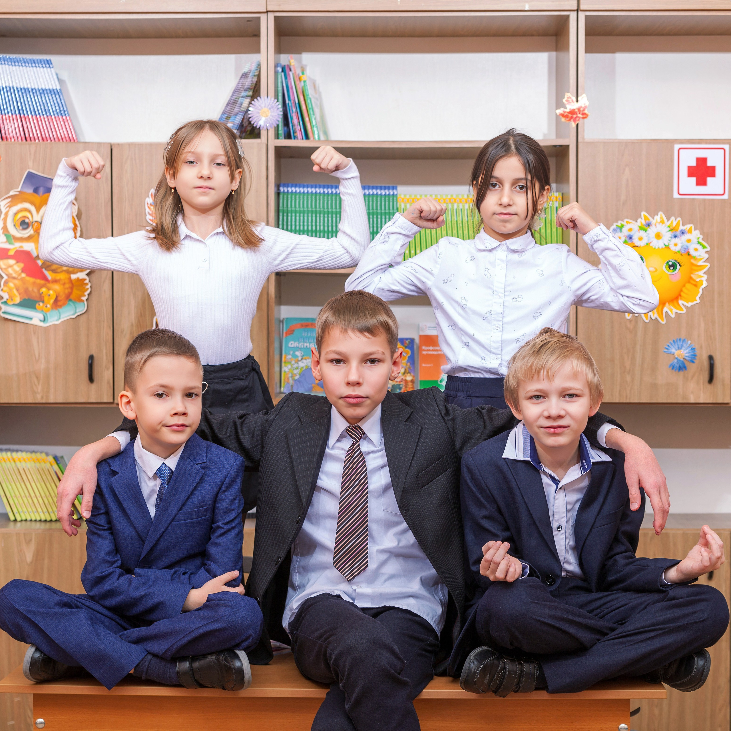 Съемка выпускного альбома 4 класса в школе