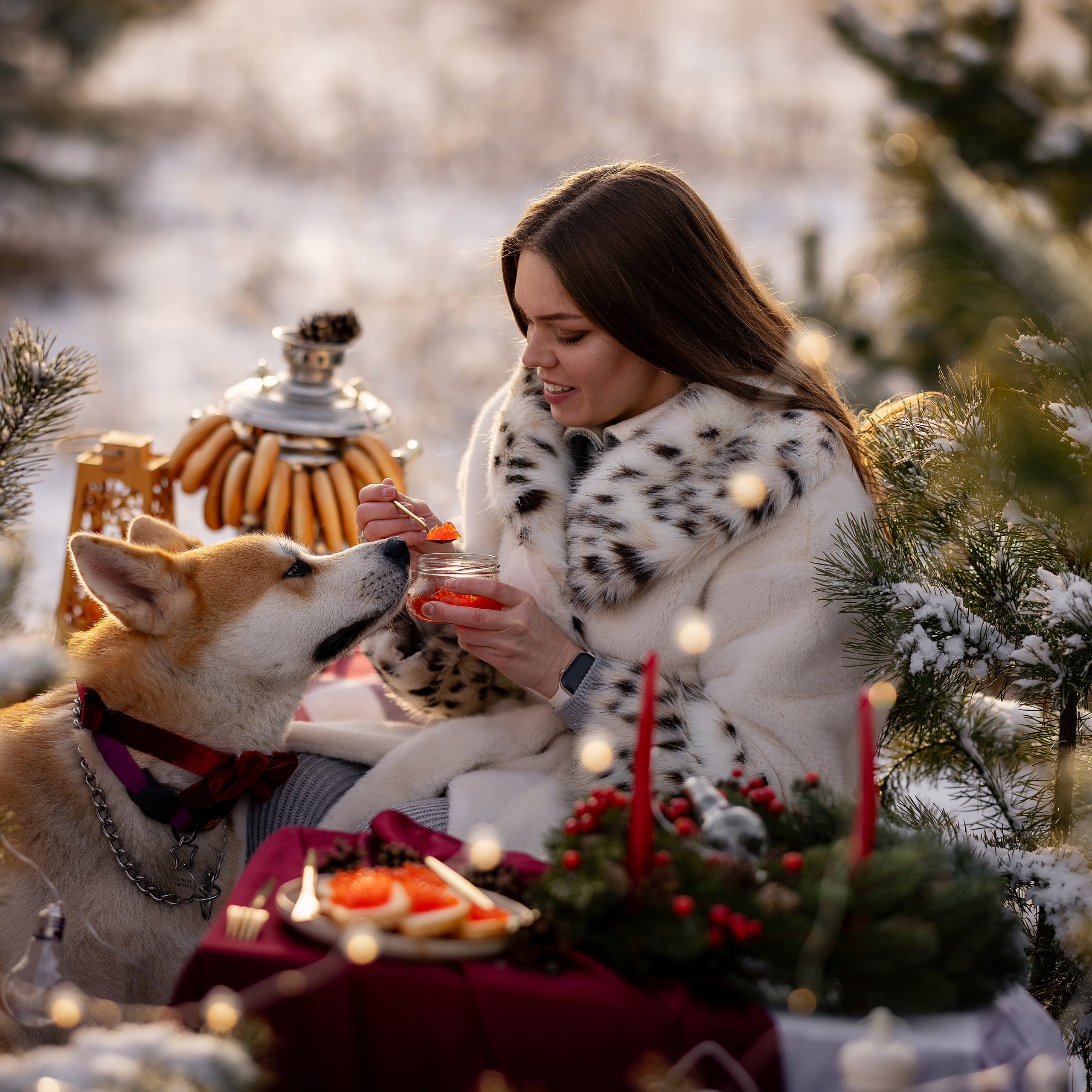Съемка в&nbsp;зимнем лесу