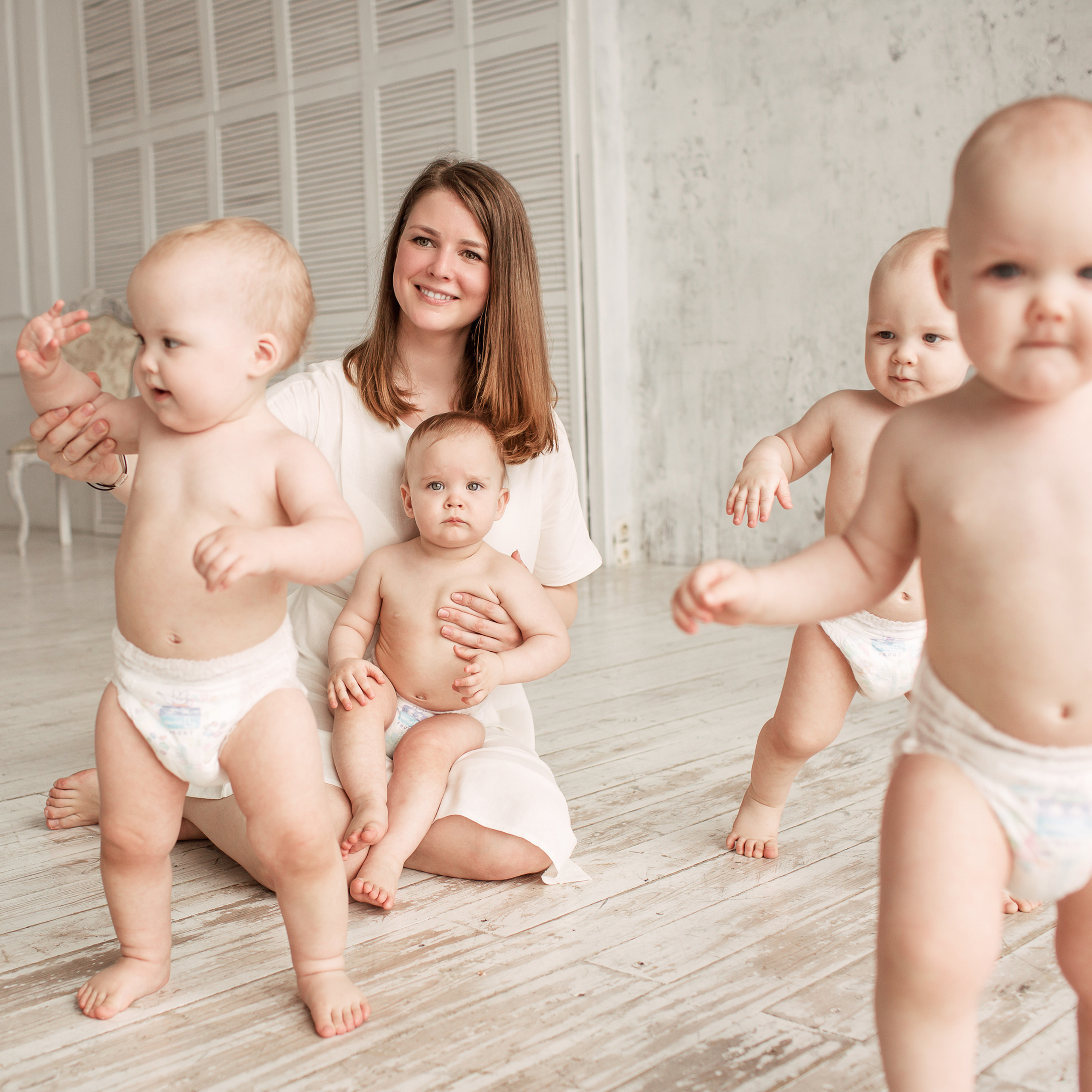 Четверняшки Ваня, Катя, Аленка, Полина и&nbsp;их&nbsp;мамочка