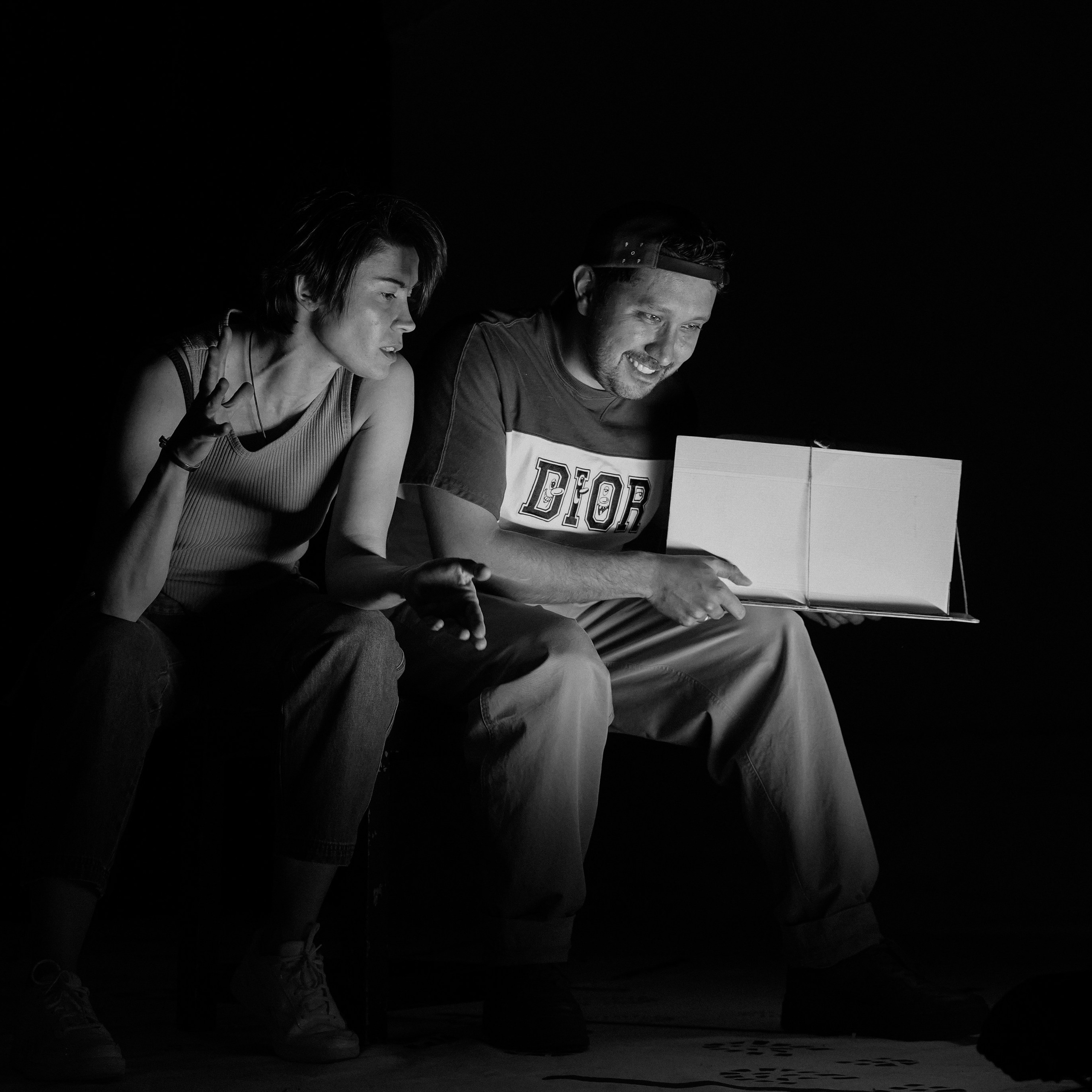 rehearsal of the play “Mom, who’s that in the picture?”