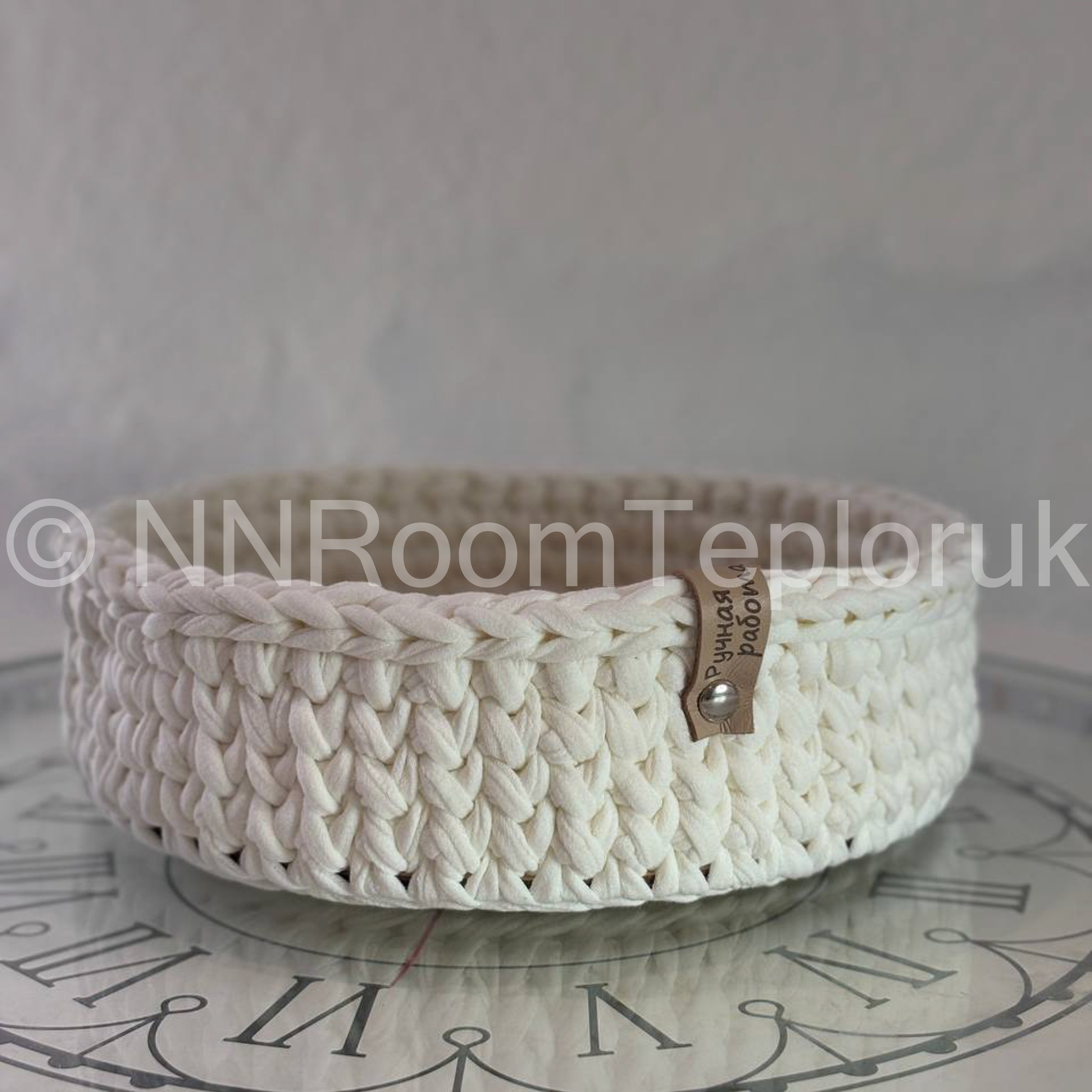 Корзиночка белая круглая. NNRoomТеплорук