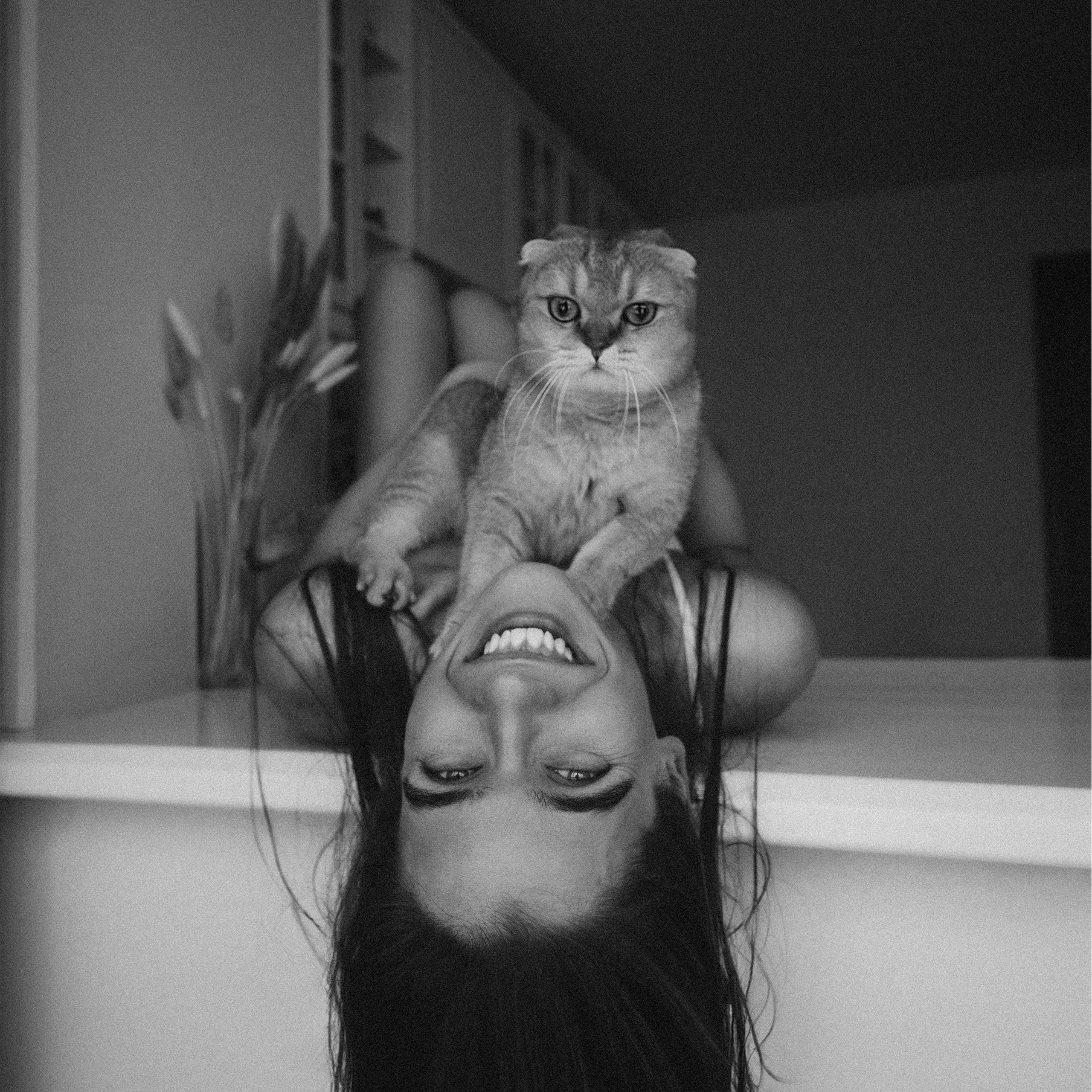 Домашняя фотосессия в чб стиле с Дашей и Альбусом