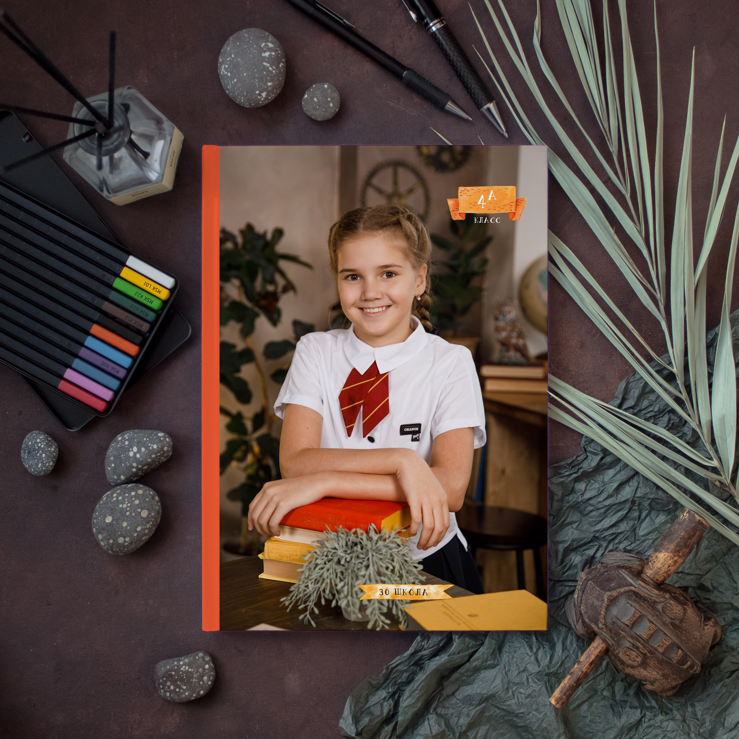 5 разворотов, две съемки, начальная школа. Выпускные альбомы Евгении Виноградовой г. Липецк