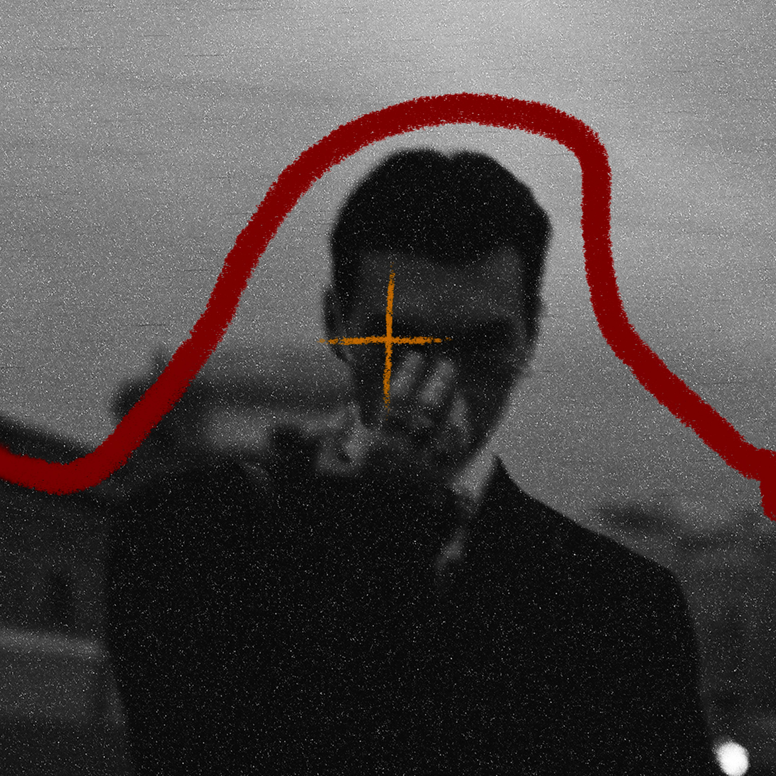 gloomy photoshoot for boy on film with collages