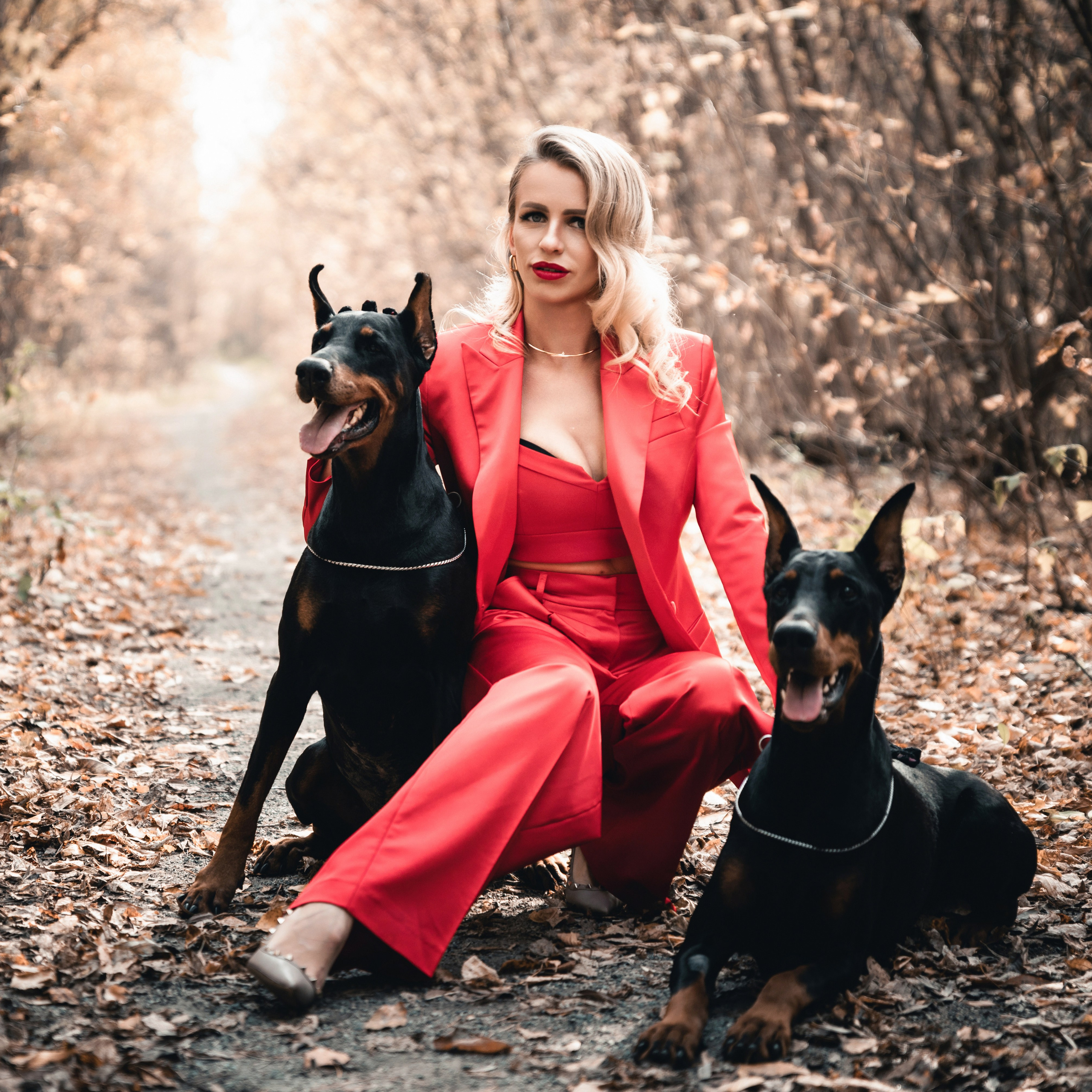 Съемка с доберманами