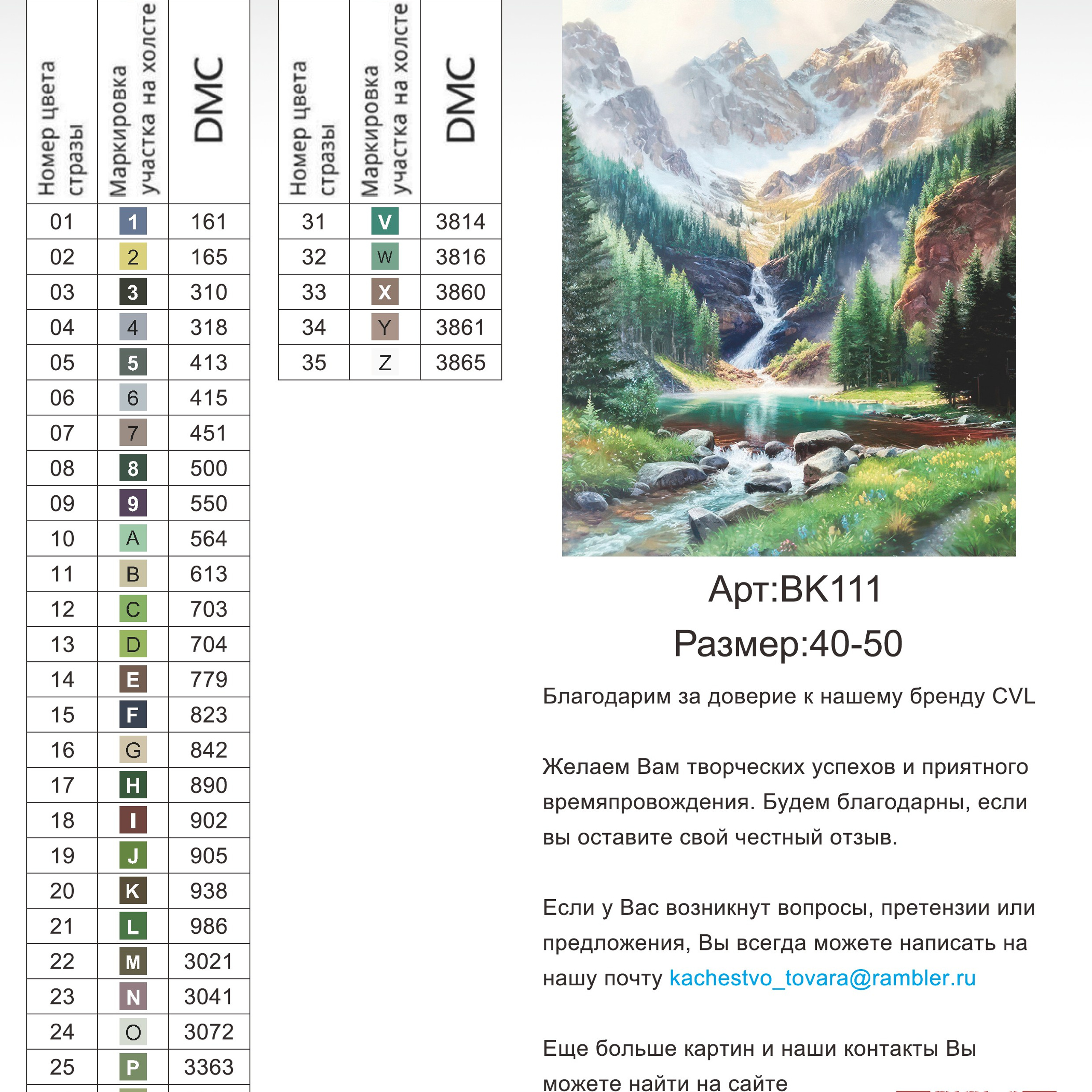 Цветовые карты новые символы. Алмазная мозаика CVL