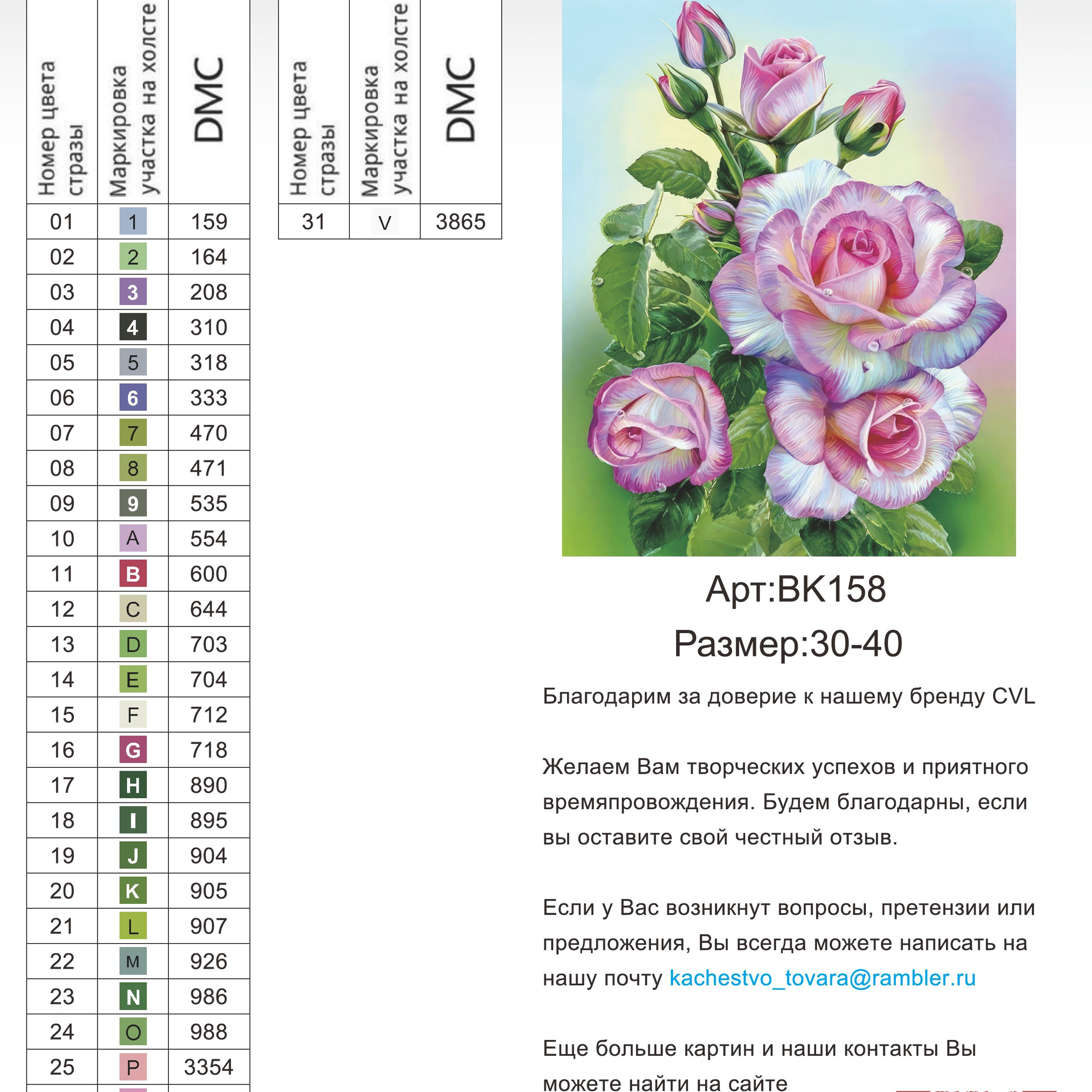 Цветовые карты новые символы. Алмазная мозаика CVL