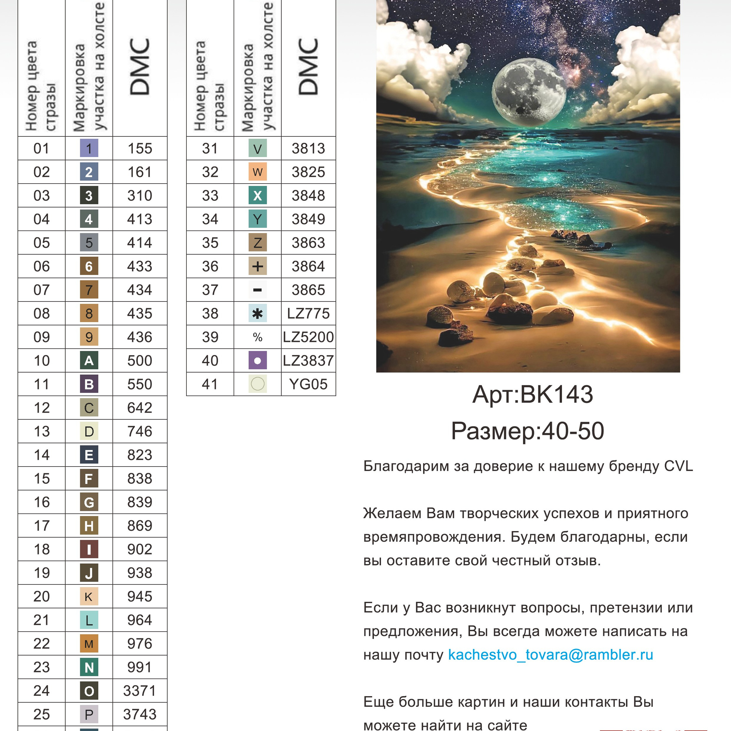 Цветовые карты новые символы. Алмазная мозаика CVL