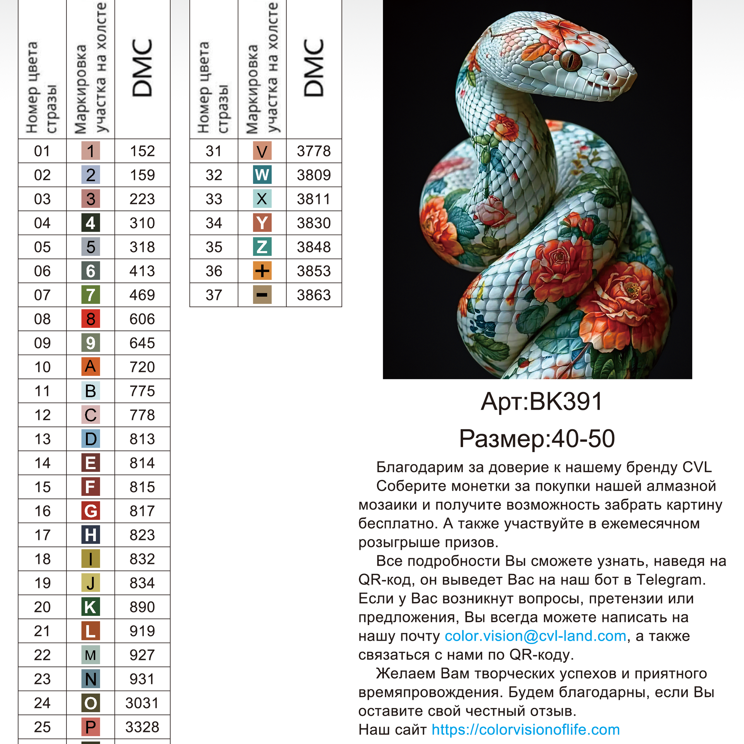 Цветовые карты новые символы. Алмазная мозаика CVL