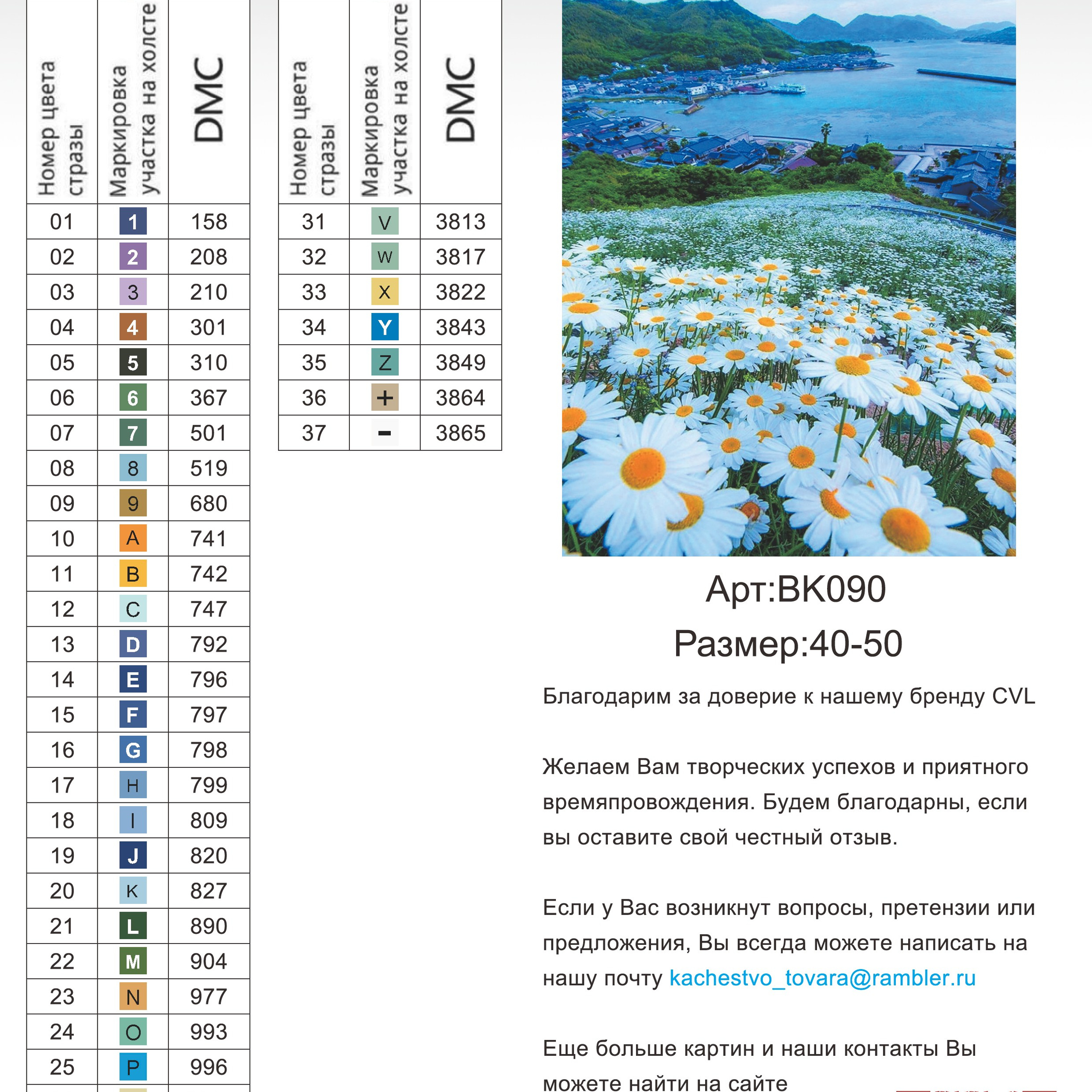 Цветовые карты новые символы. Алмазная мозаика CVL