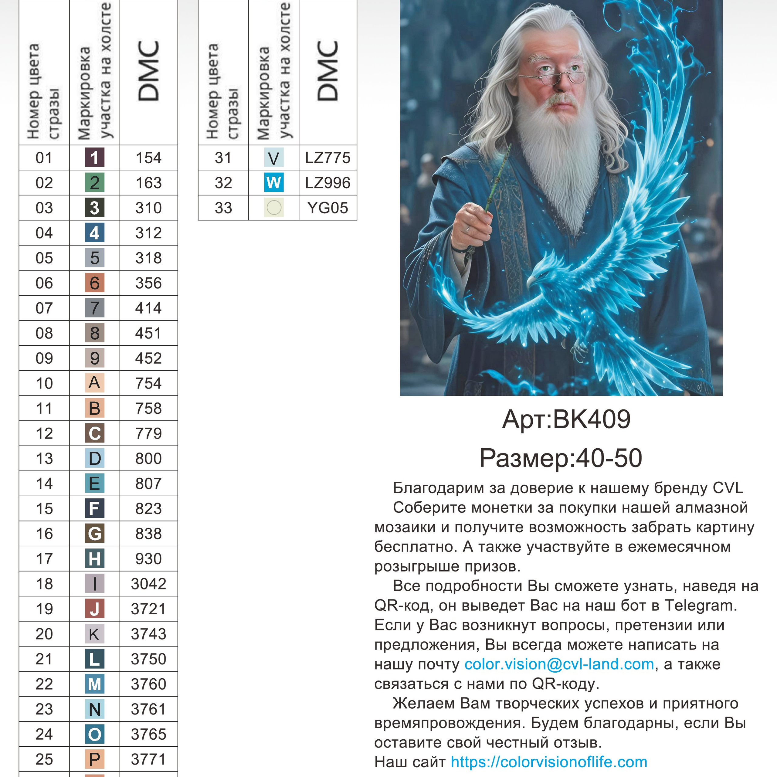 Цветовые карты новые символы. Алмазная мозаика CVL