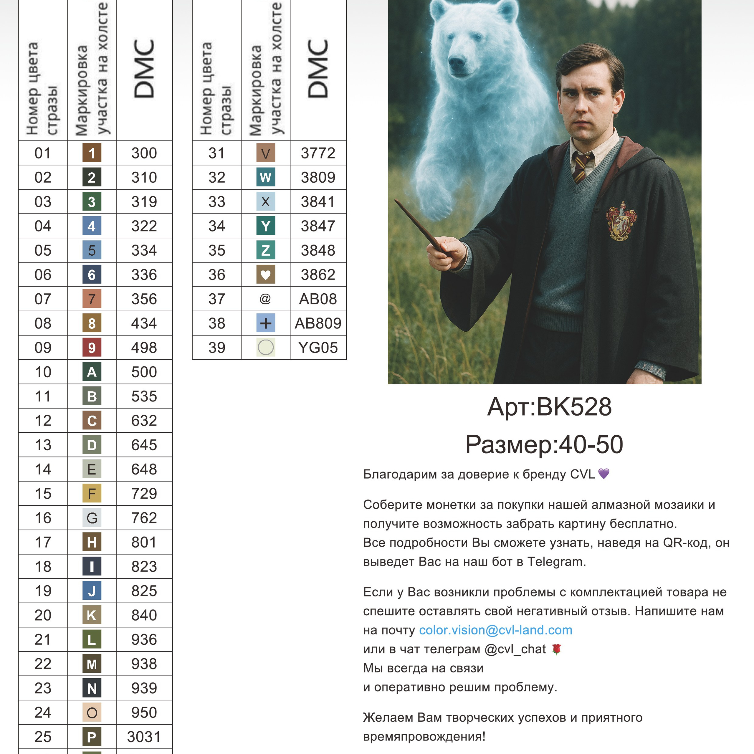 Цветовые карты новые символы. Алмазная мозаика CVL