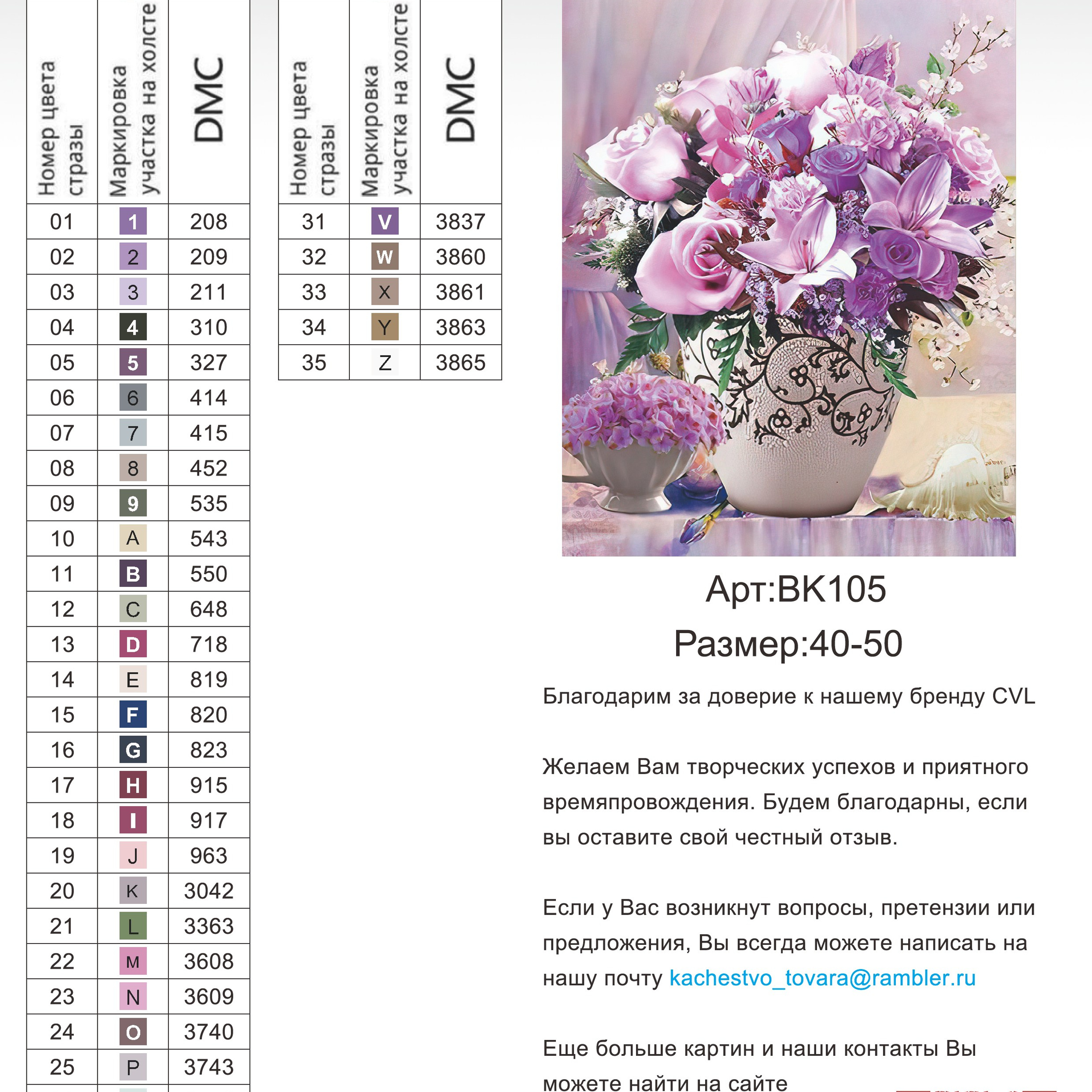 Цветовые карты новые символы. Алмазная мозаика CVL