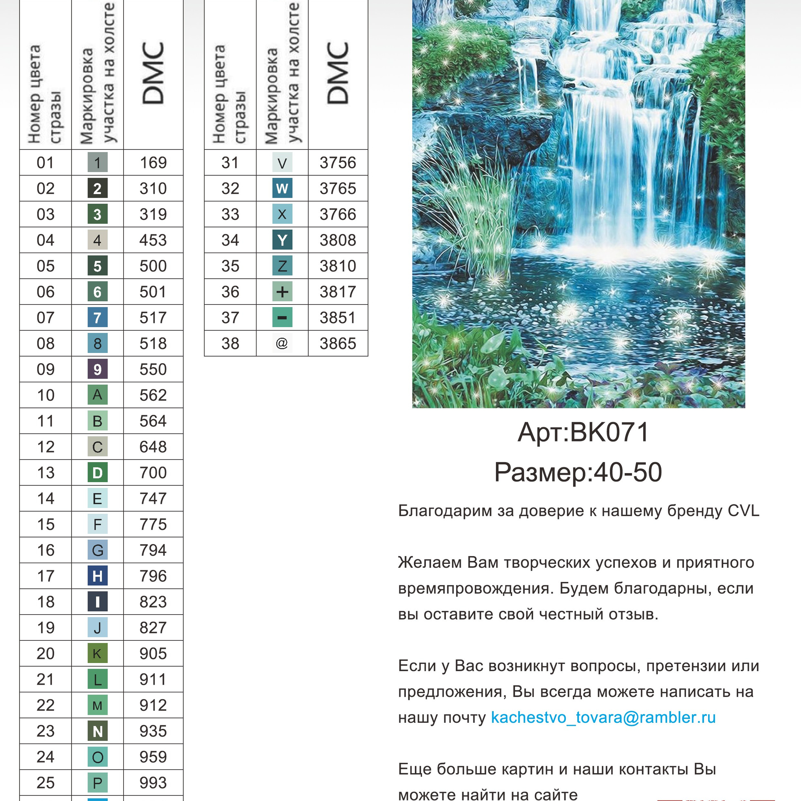 Цветовые карты новые символы. Алмазная мозаика CVL