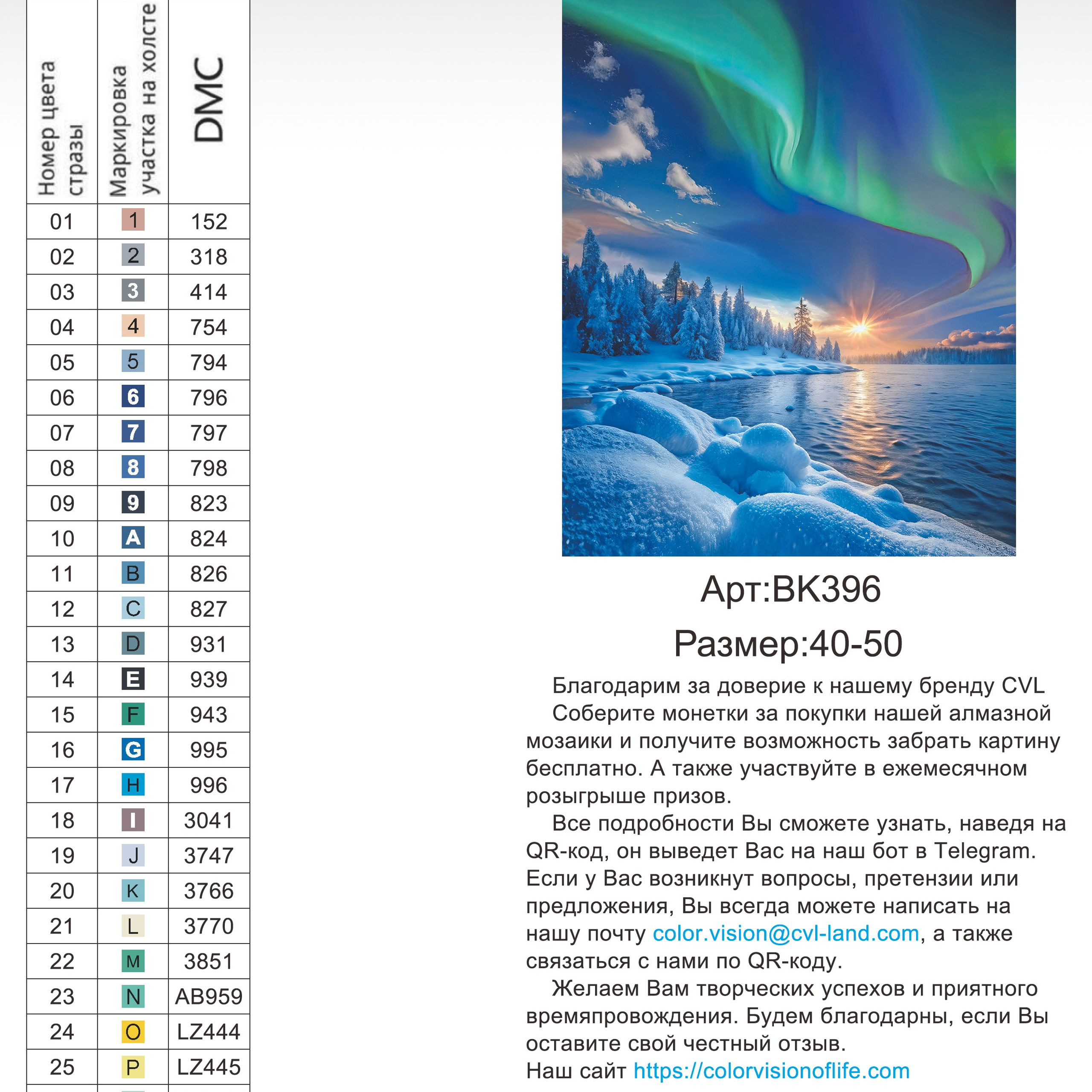 Цветовые карты новые символы. Алмазная мозаика CVL