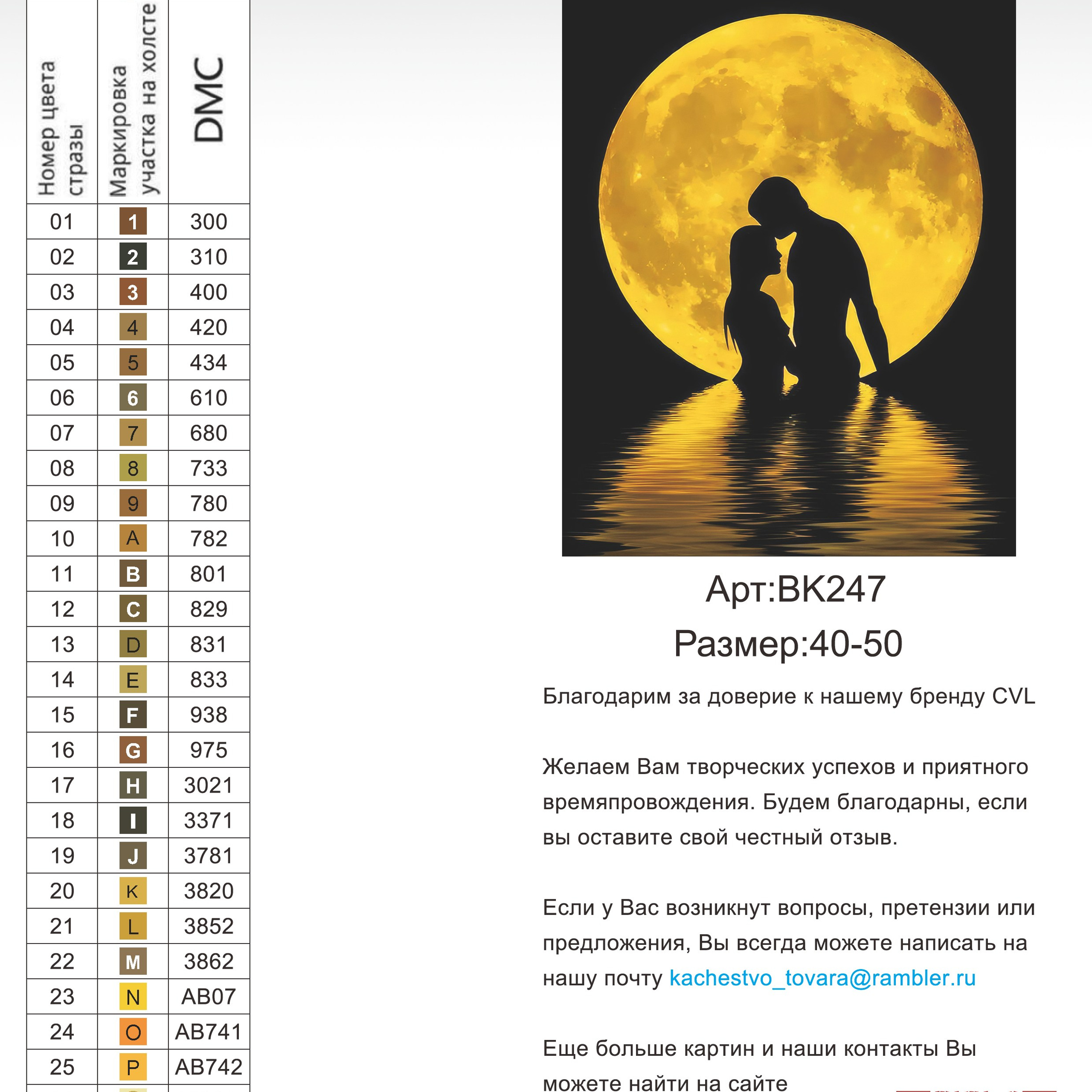 Цветовые карты новые символы. Алмазная мозаика CVL