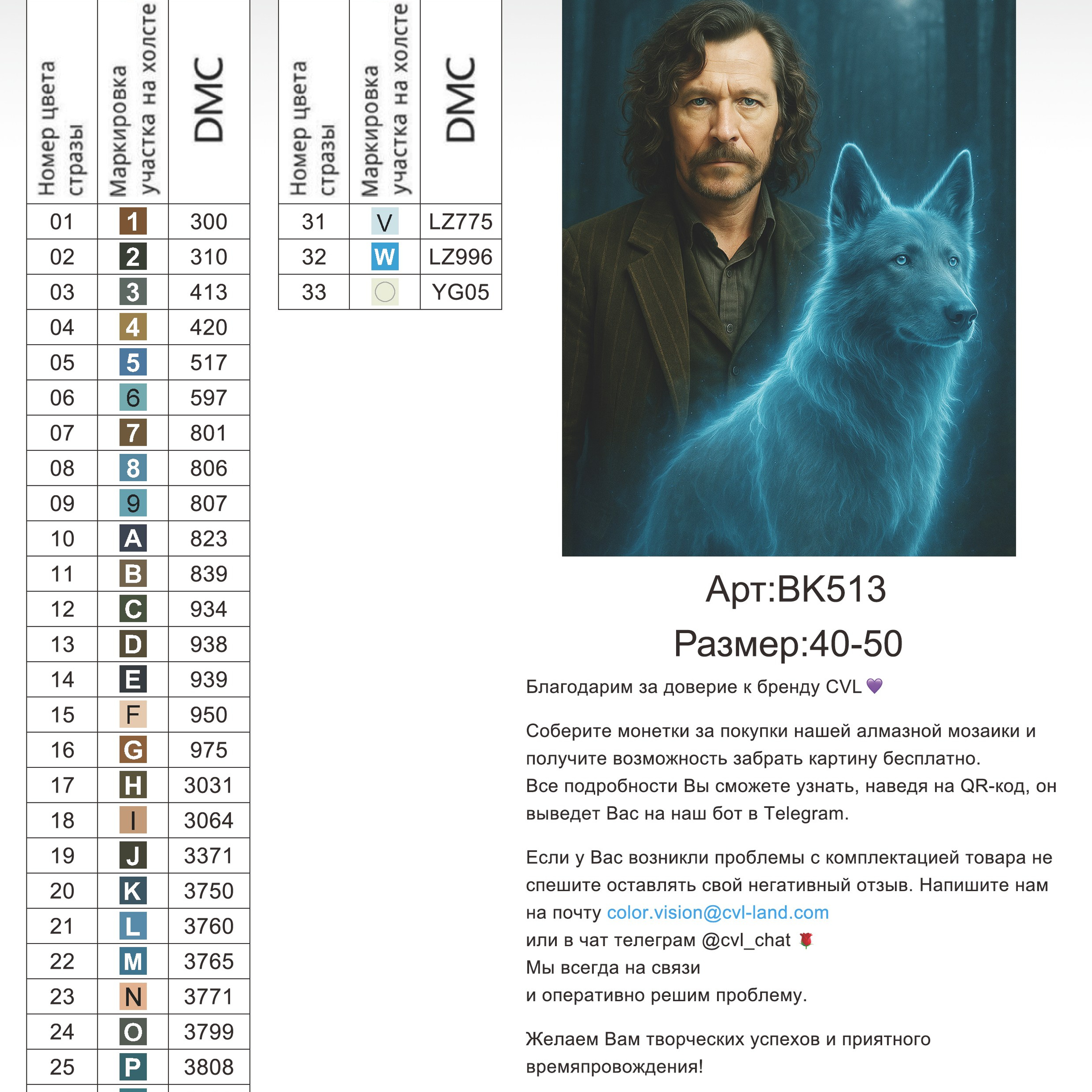 Цветовые карты новые символы. Алмазная мозаика CVL