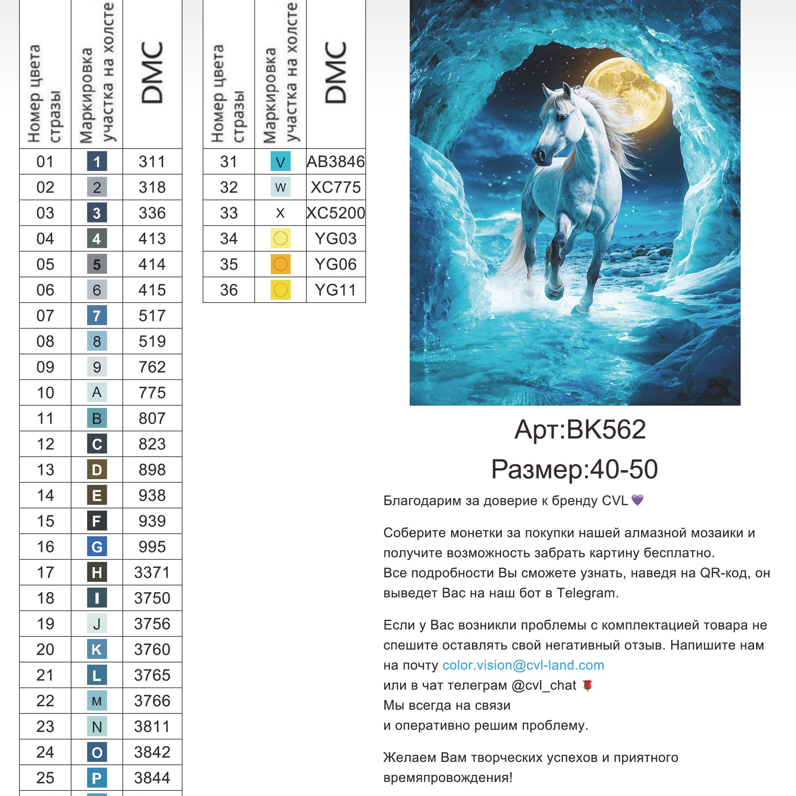 Цветовые карты новые символы. Алмазная мозаика CVL