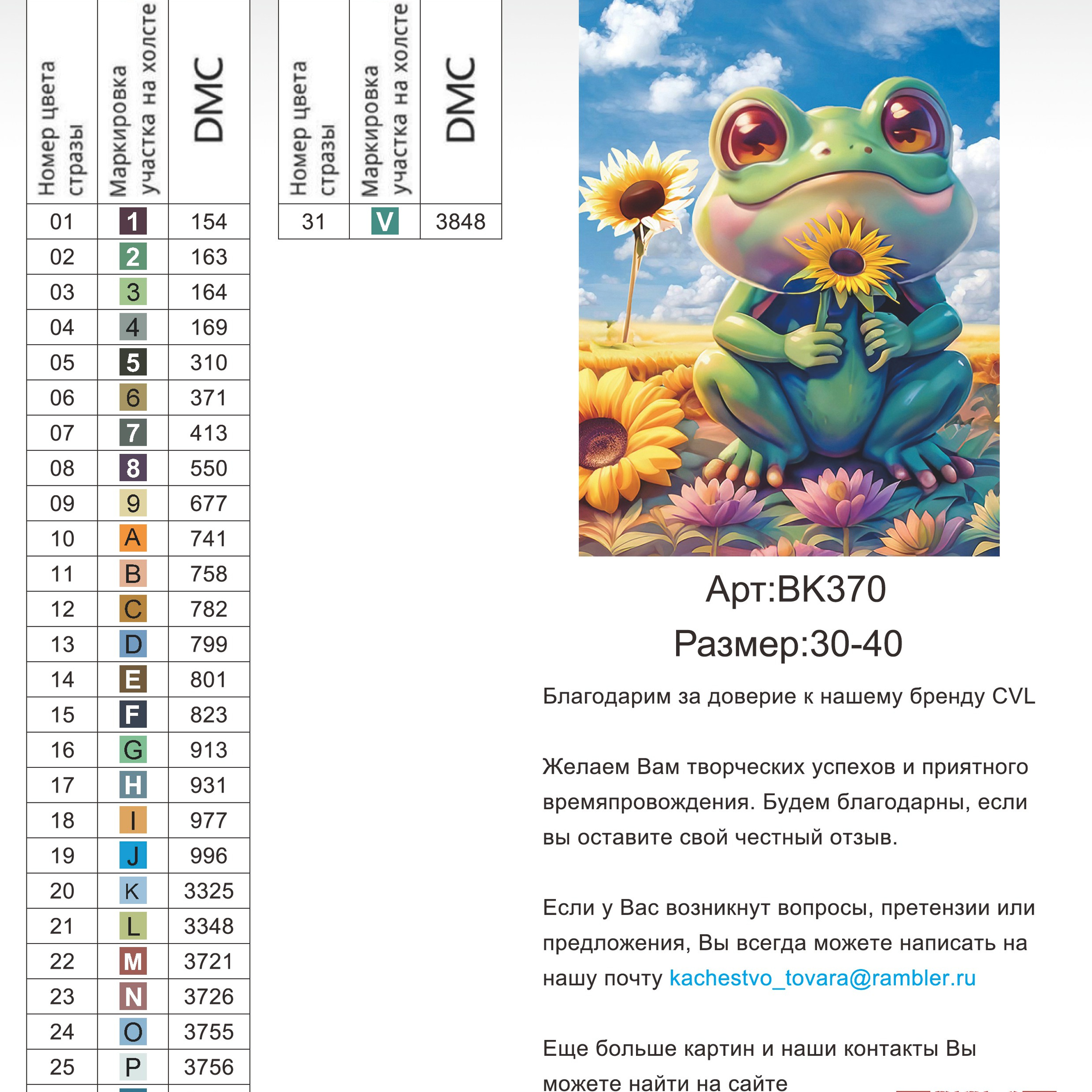 Цветовые карты новые символы. Алмазная мозаика CVL