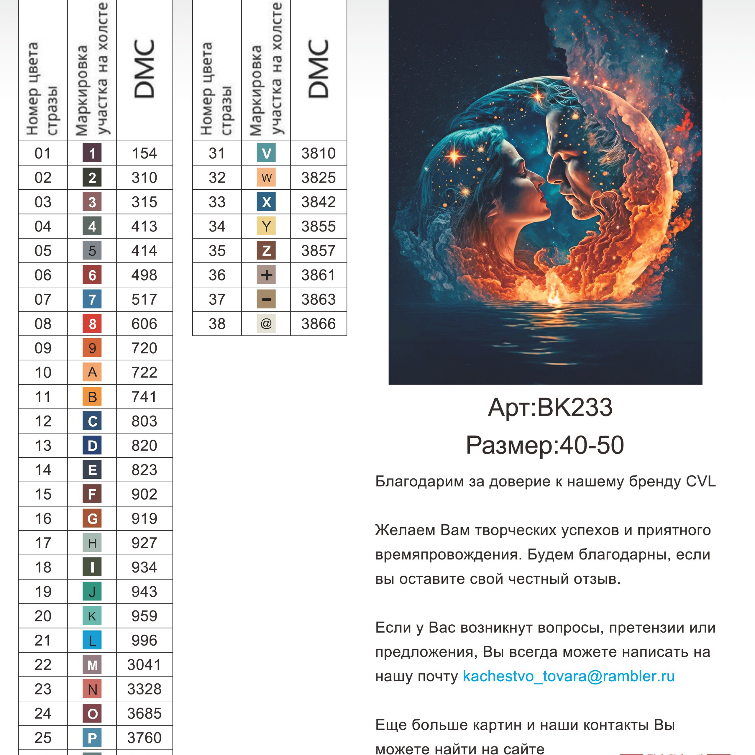 Цветовые карты новые символы. Алмазная мозаика CVL