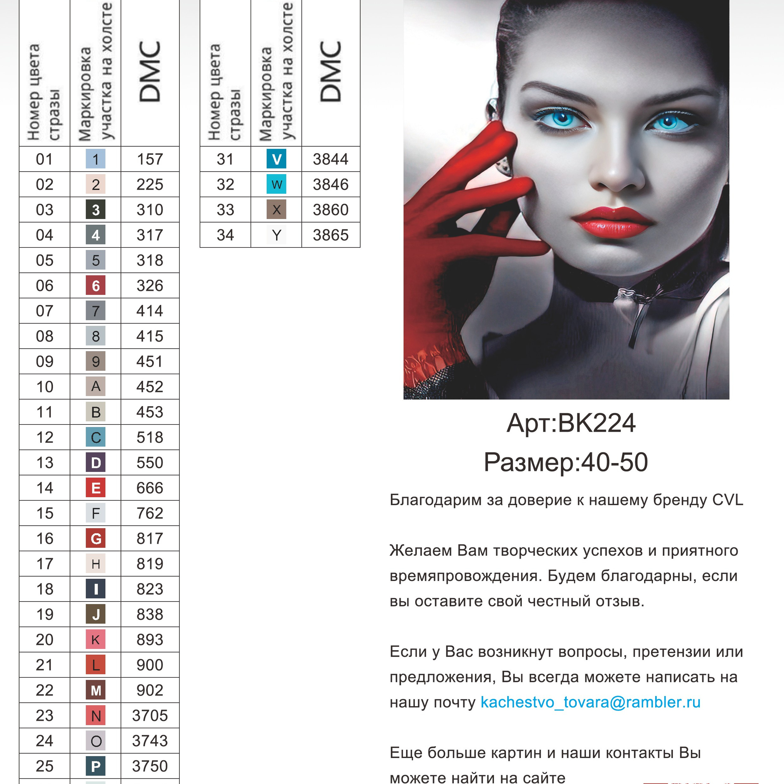 Цветовые карты новые символы. Алмазная мозаика CVL