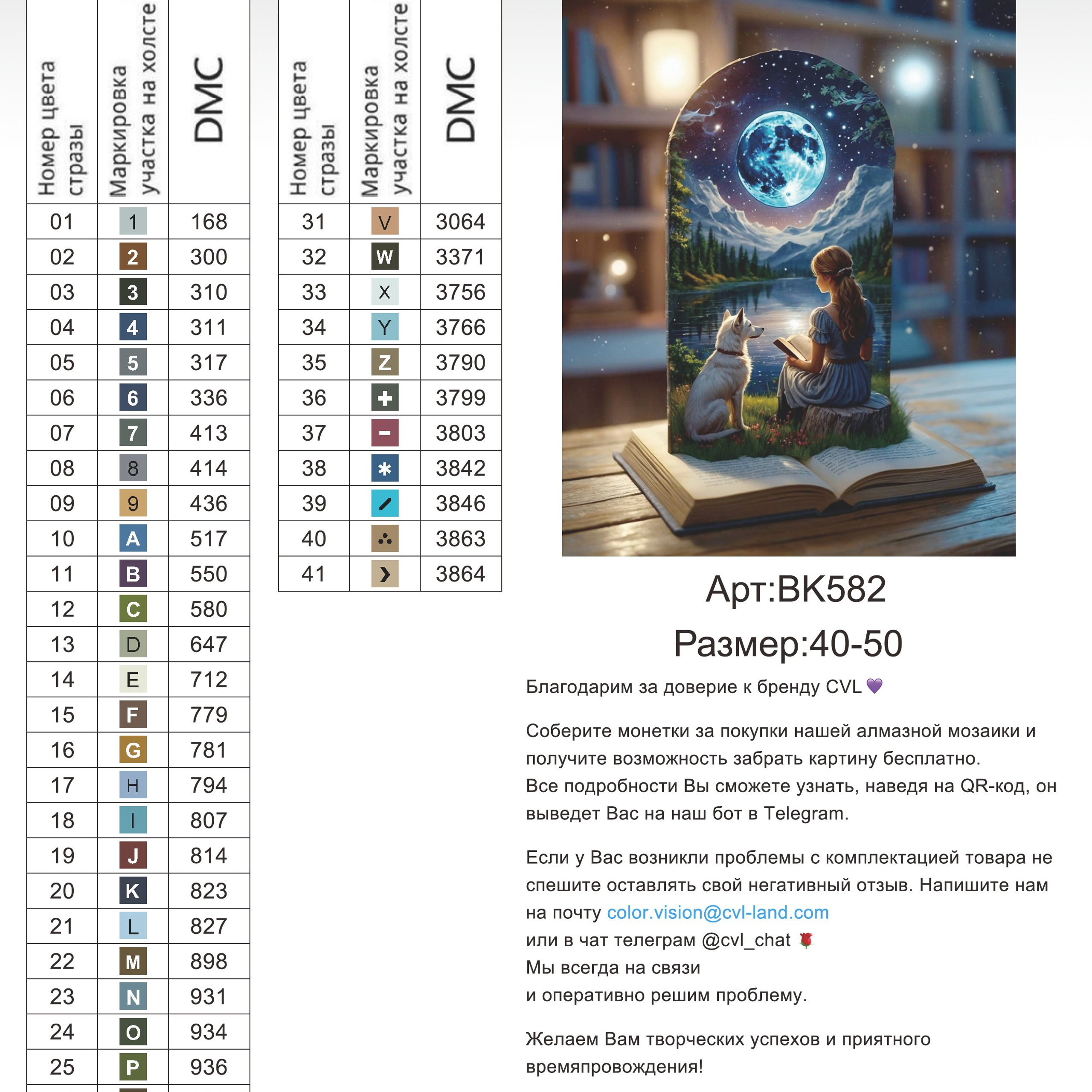 Цветовые карты новые символы. Алмазная мозаика CVL