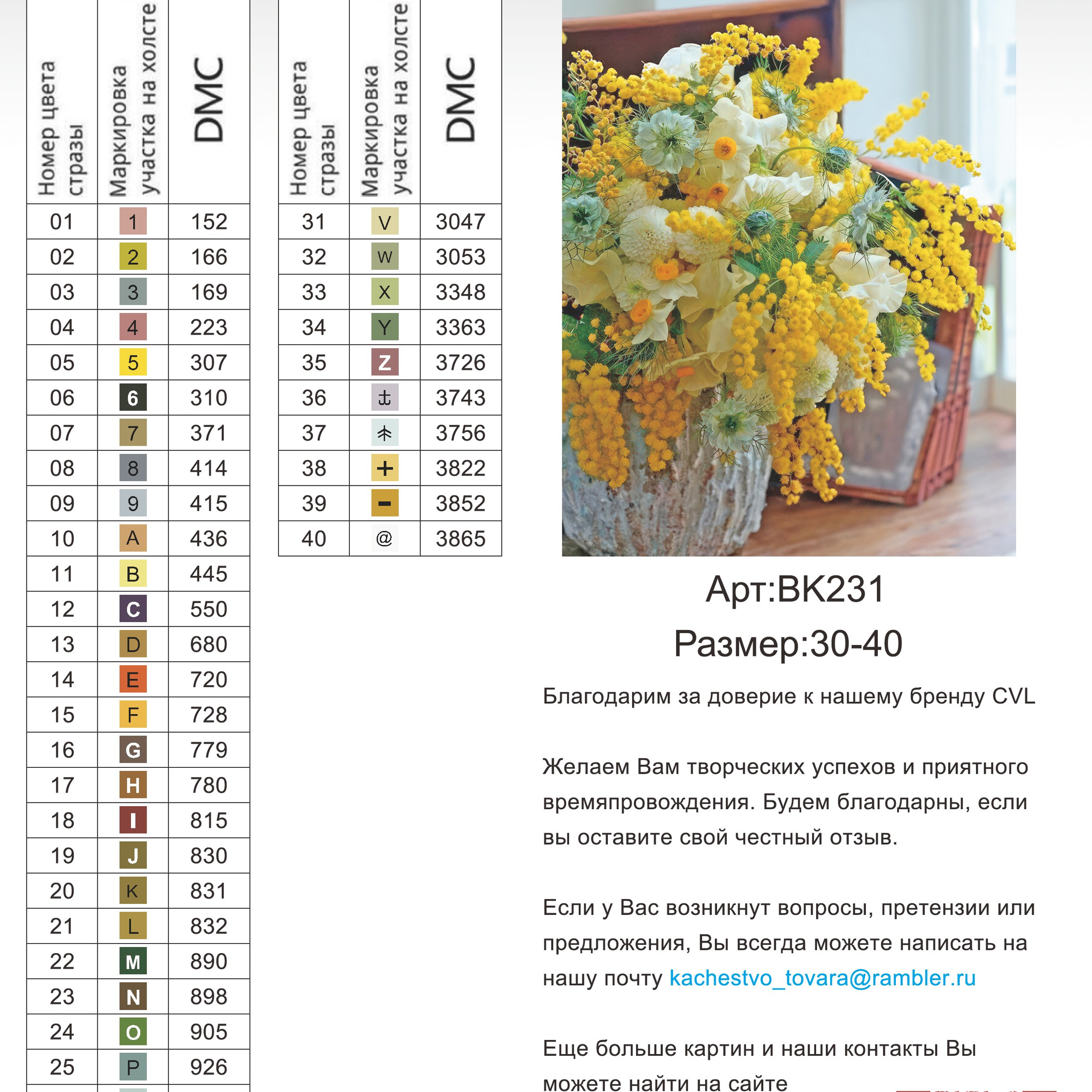 Цветовые карты новые символы. Алмазная мозаика CVL