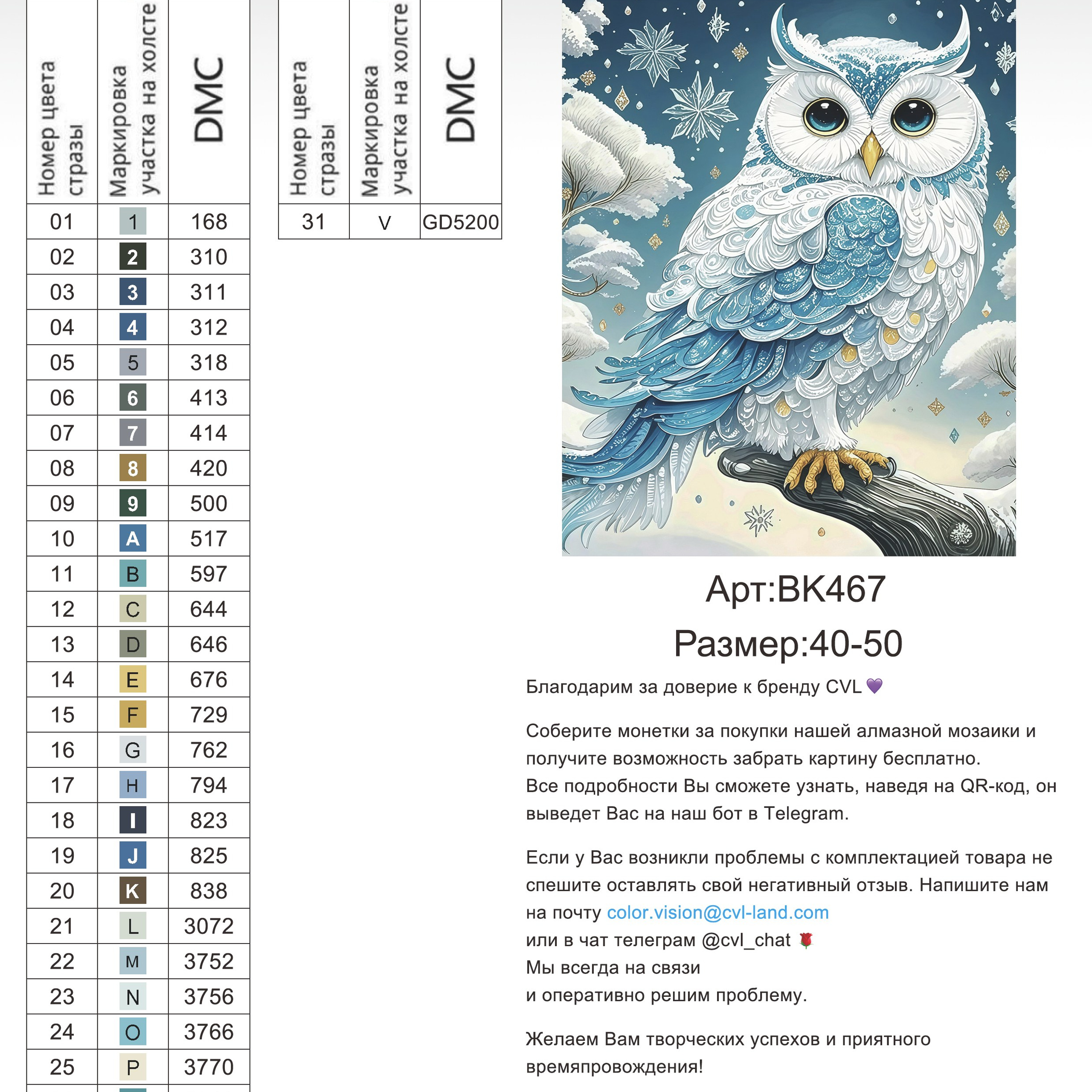 Цветовые карты новые символы. Алмазная мозаика CVL
