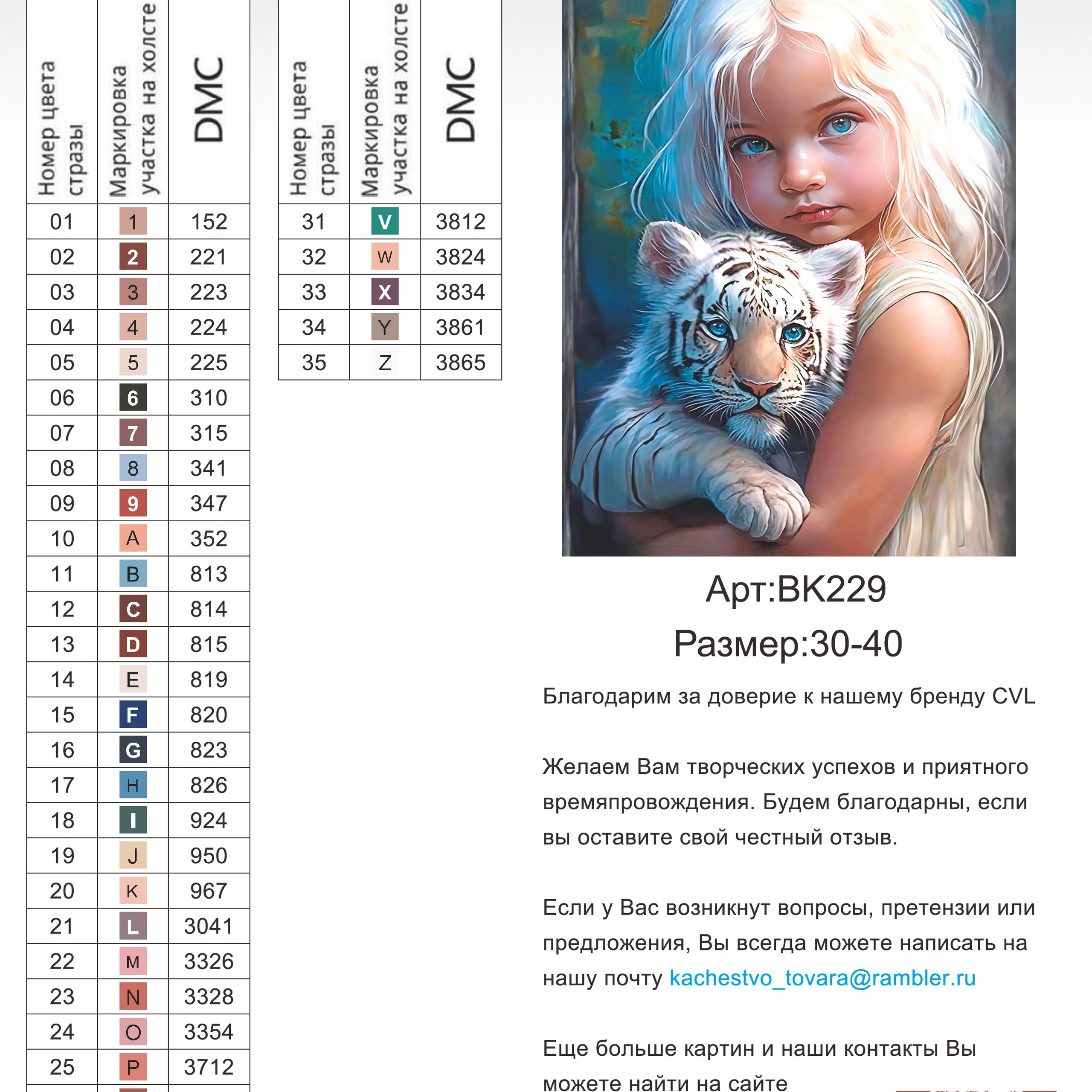 Цветовые карты новые символы. Алмазная мозаика CVL