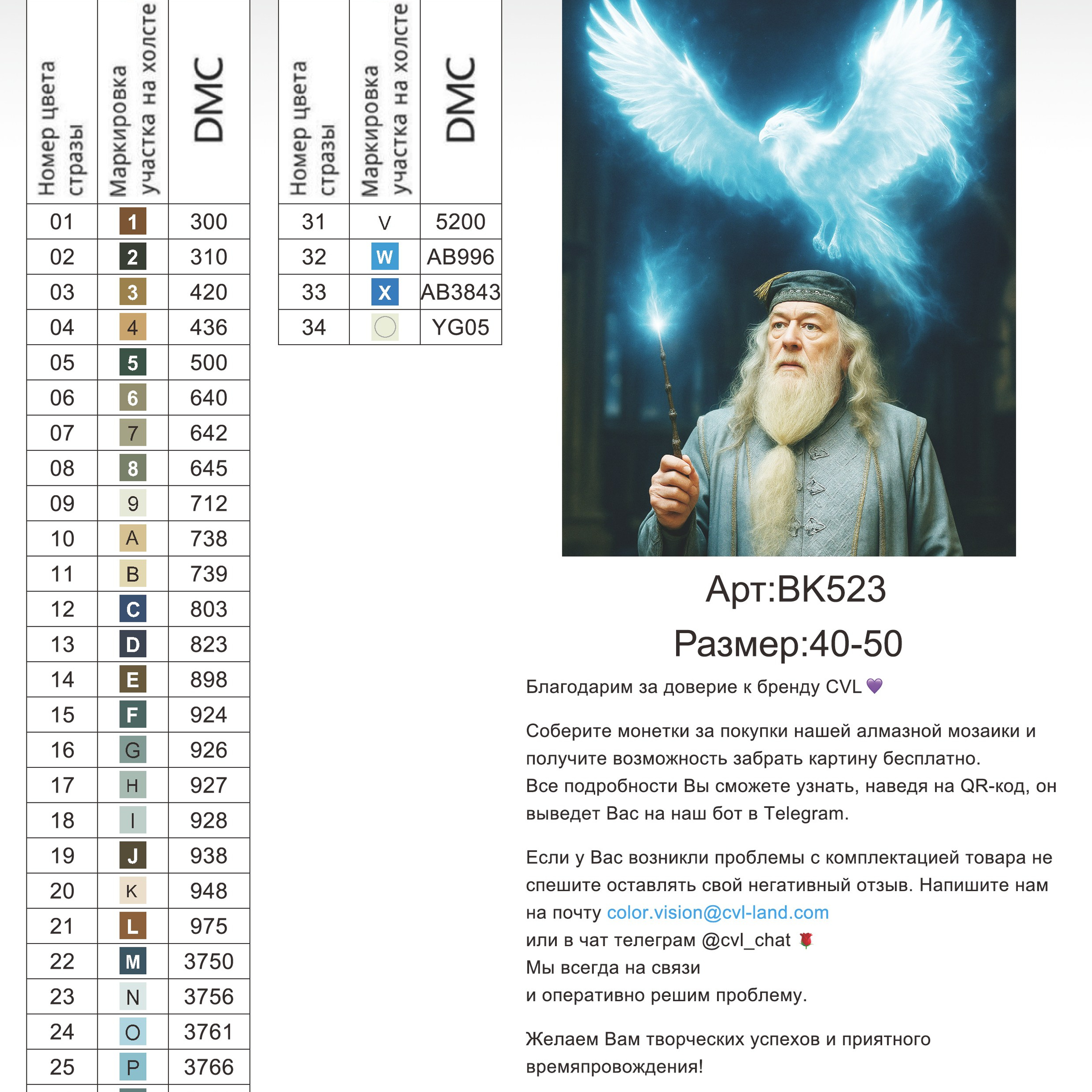 Цветовые карты новые символы. Алмазная мозаика CVL