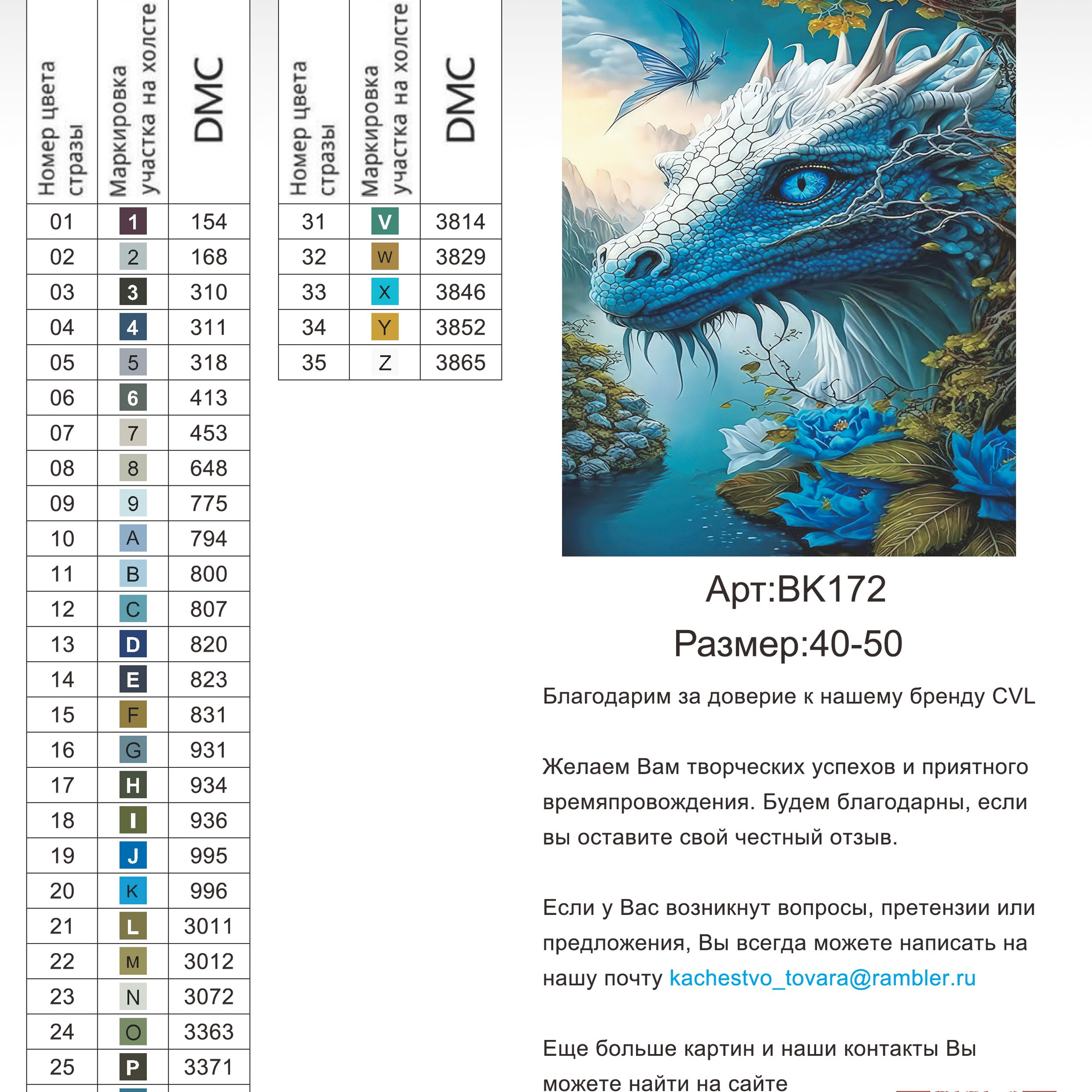 Цветовые карты новые символы. Алмазная мозаика CVL