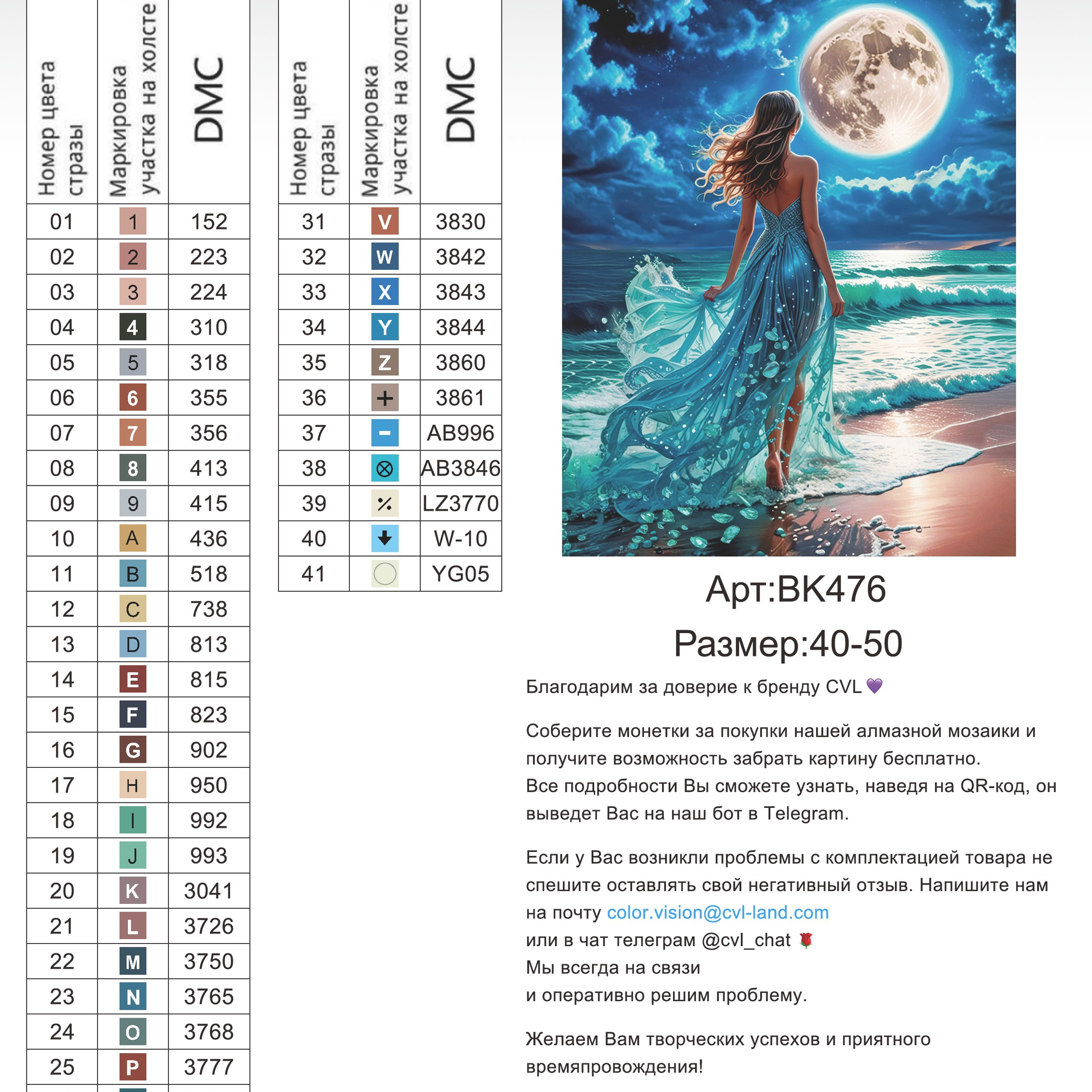 Цветовые карты новые символы. Алмазная мозаика CVL